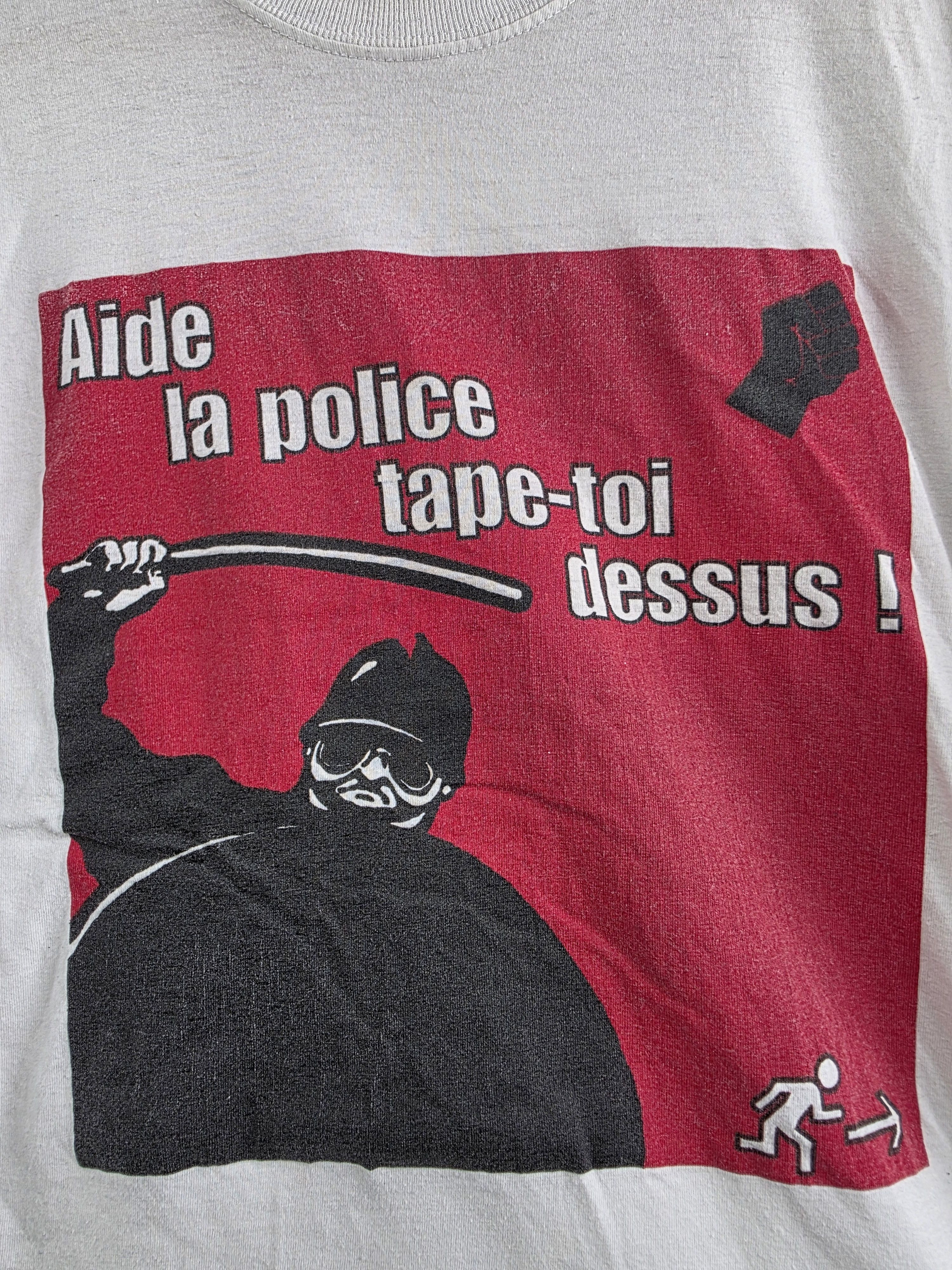 Band Tees × Vintage 90s ACAB Help the Police : Hit yourself XL 21.5" 27.5" Size US XL / EU 56 / 4 - 3 Thumbnail