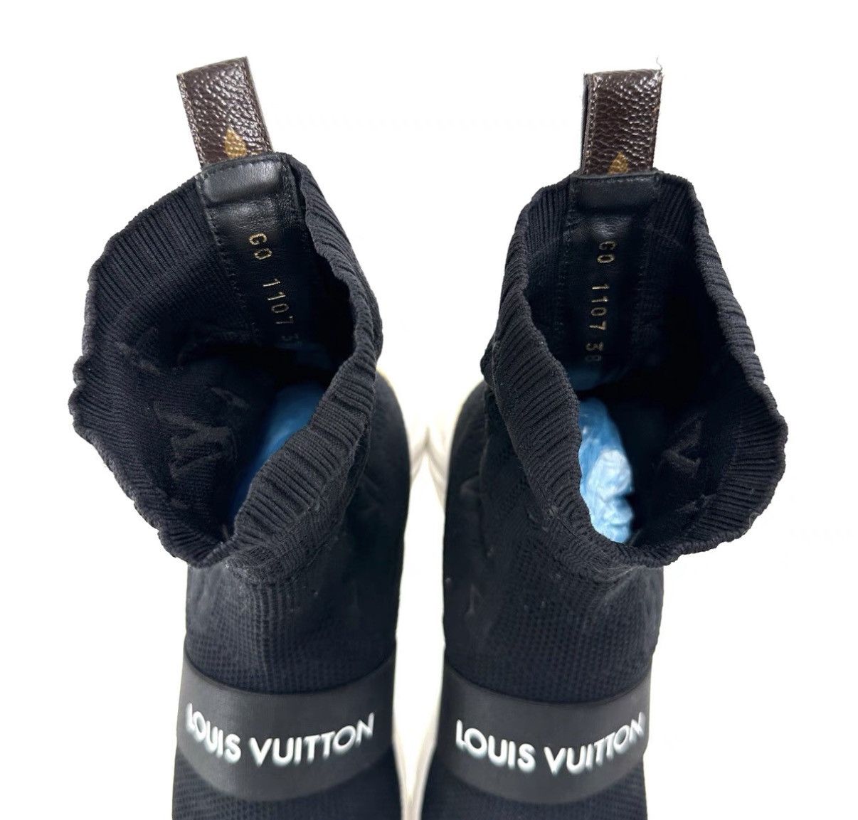 Louis Vuitton Louis Vuitton Black Logo Print Sock Shoes K12 Size US 8 / IT 38 - 4 Thumbnail