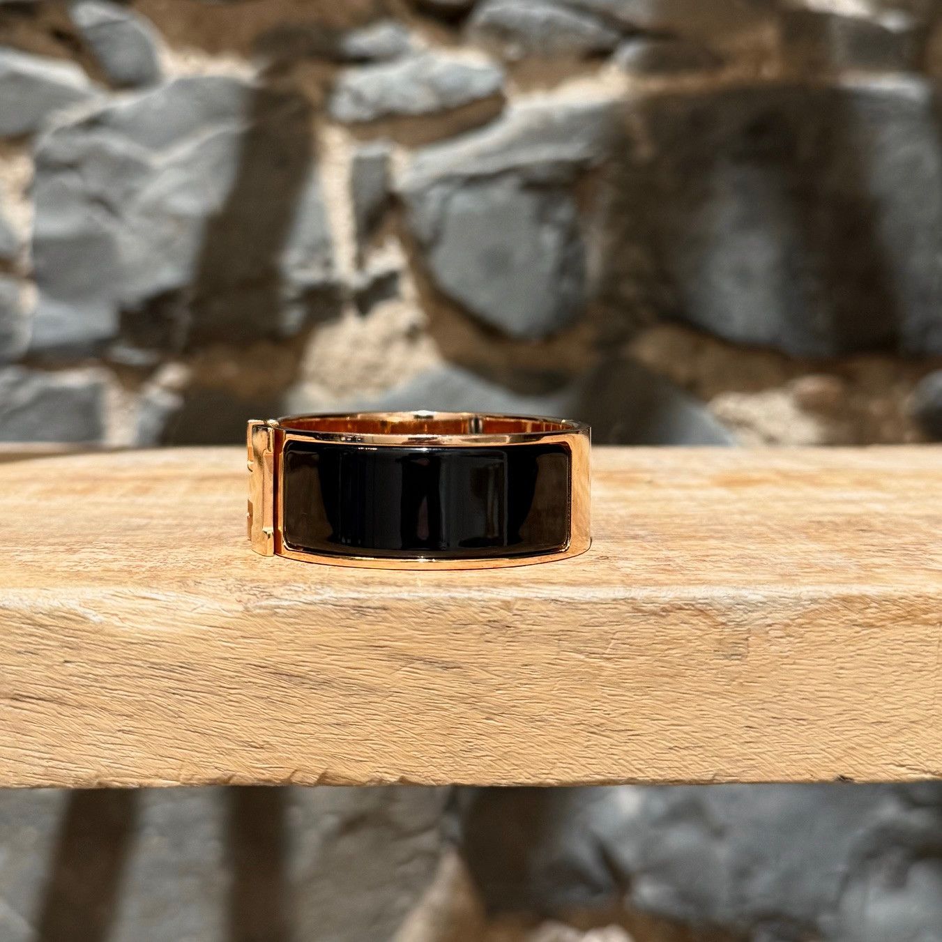 Hermes Hermès Black Enamel GHW Clic Clac H Bracelet Size ONE SIZE - 3 Thumbnail