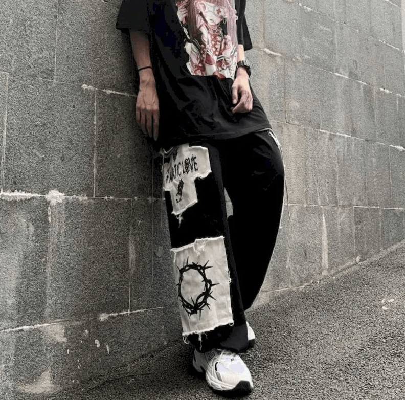 Japanese Brand Anime Patch Pants Size US 36 / EU 52 - 2 Thumbnail