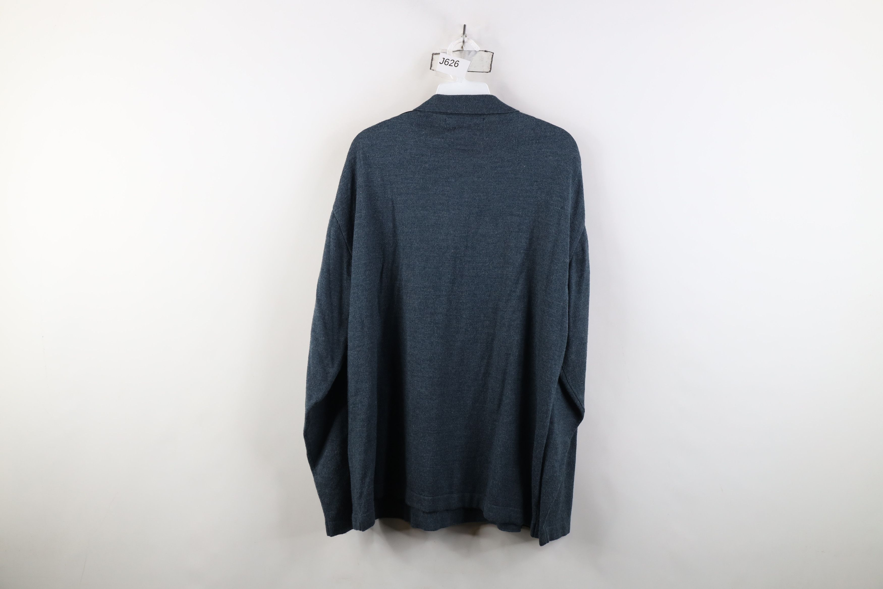 Vintage Vintage 90s Streetwear Trim Knit Collared Polo Sweater Blue Size US L / EU 52-54 / 3 - 11 Thumbnail
