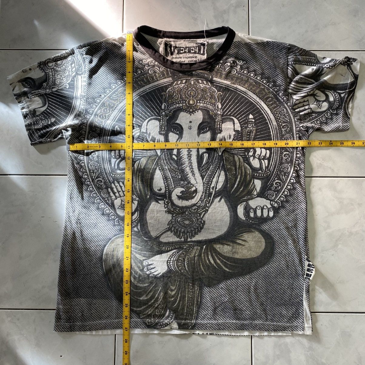 Vintage Weed Psychedelic Ganesha Graphic TShirt All Over Print Thai Size US M / EU 48-50 / 2 - 17 Thumbnail