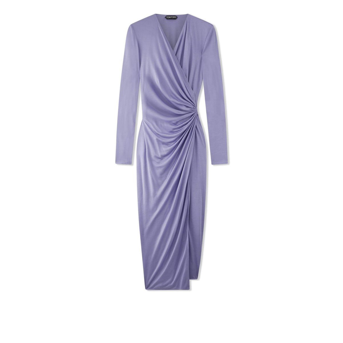 Tom Ford o1w1db10225 TSJ519 Wrap Midi Dress in Light Purple Size S / US 4 / IT 40 - 1 Thumbnail