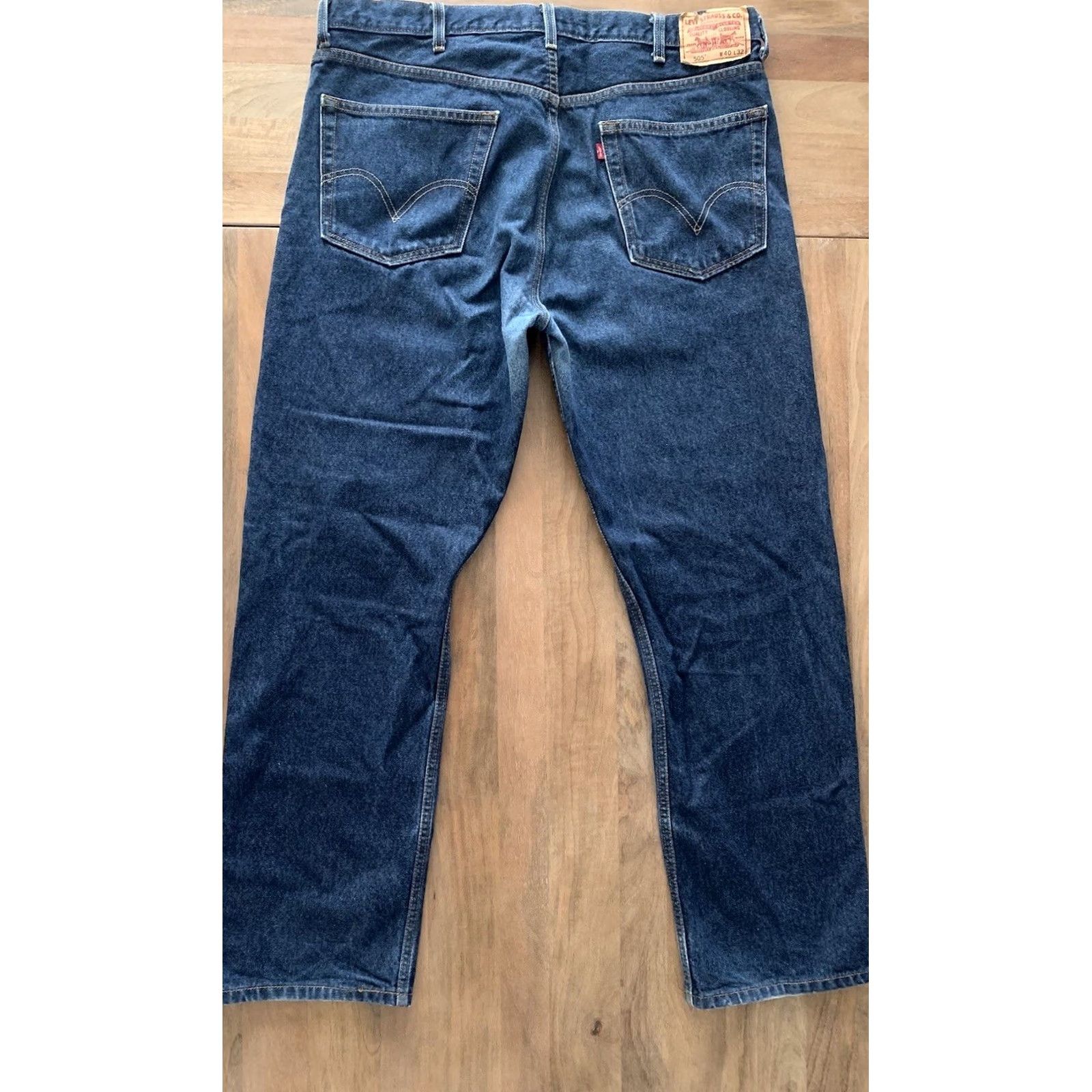 Levi's Levi's 505 Jeans Regular Mens Pants 40x32 Denim Straight Leg Regular Fit Y2K Retro Blue Cotton Denim 5-Pocket Mens Regular Jeans Size US 40 / EU 56 - 2 Thumbnail