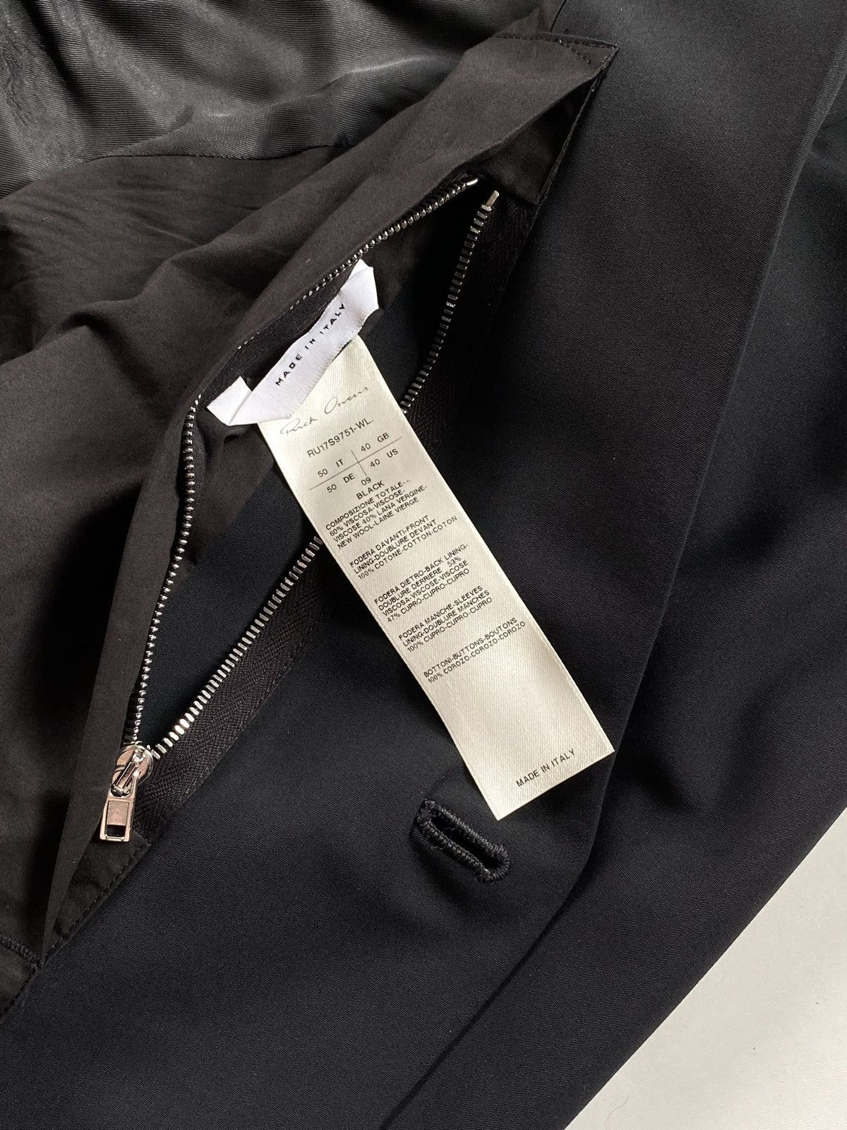 Rick Owens 🔥Rick Owens Soft Wool Single Button Tailored Jacket Black Size US M / EU 48-50 / 2 - 13 Thumbnail