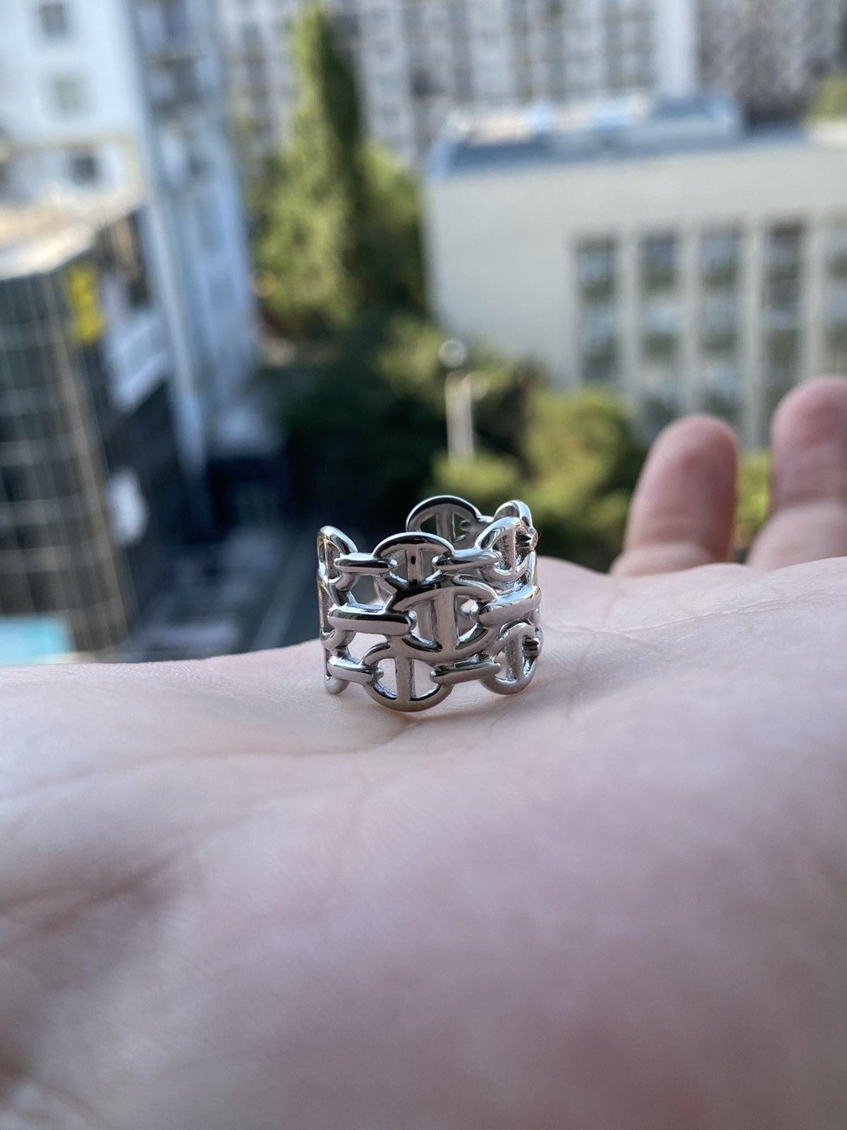 Hermes Hermes steel ring Size ONE SIZE - 5 Thumbnail