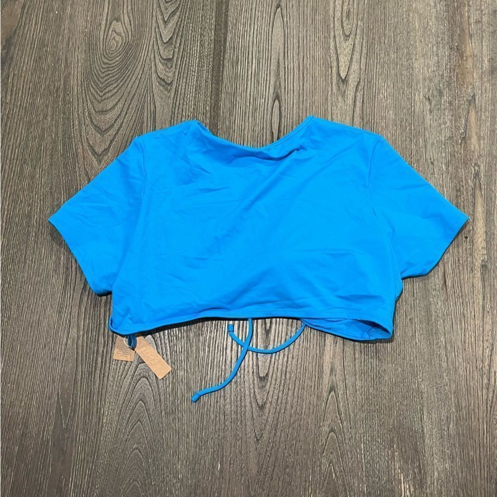 SKIMS NWT Skims Signature Swim Ruched T-Shirt Cropped Keyhole 4XL Size ONE SIZE - 4 Thumbnail