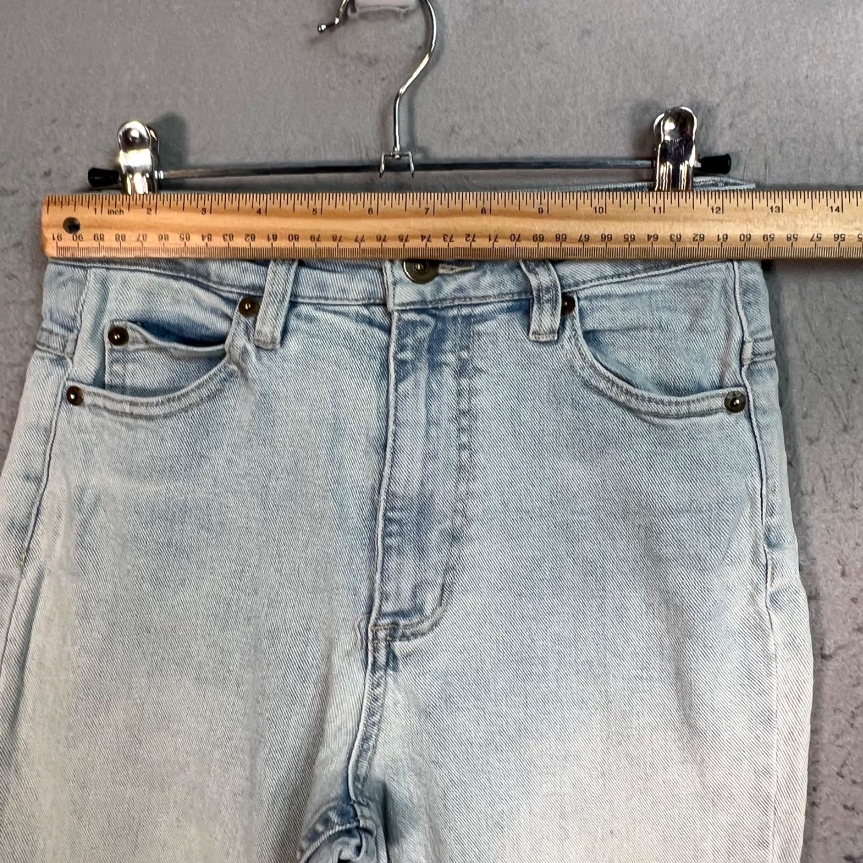 Vintage Kookai Jeans Womens 36 Light Blue High-Waisted Frayed Hem Cotton Blend Denim Skinny 5-Pocket Inseam 27 In. Brand: Kookai Shirt style? Size 25" / US 0 / IT 36 - 6 Thumbnail