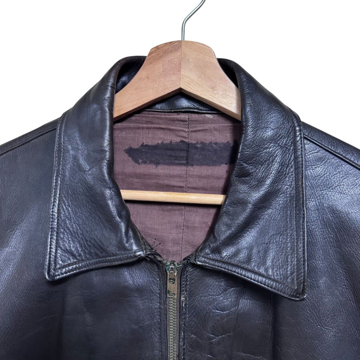 Vintage Vintage 50s Horsehide Leather Hunting Jacket Lightning Zip Size US L / EU 52-54 / 3 - 8 Thumbnail