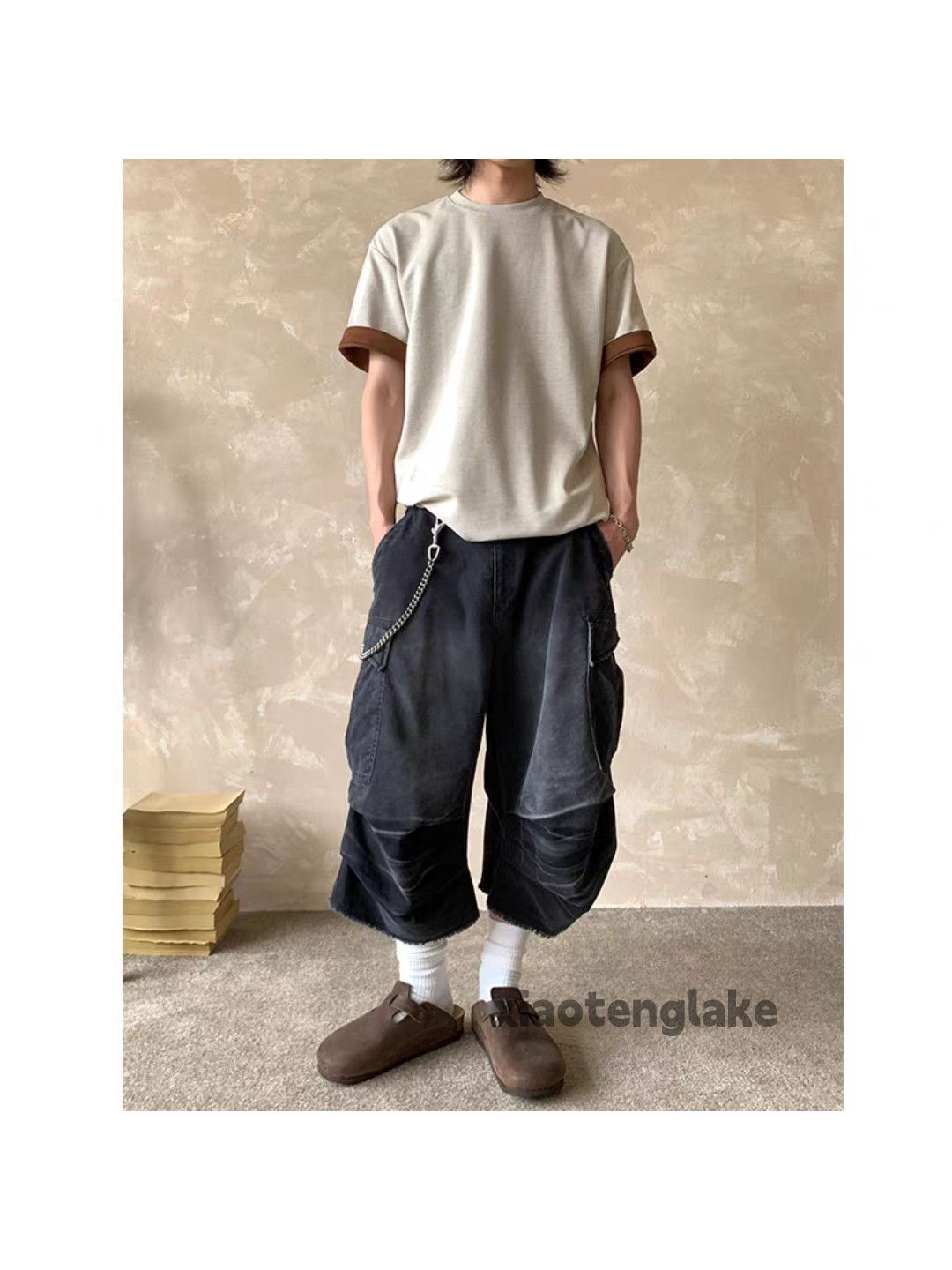 Vintage Unisex washed faded loose baggy hiphop cargo shorts Size US 32 / EU 48 - 5 Thumbnail