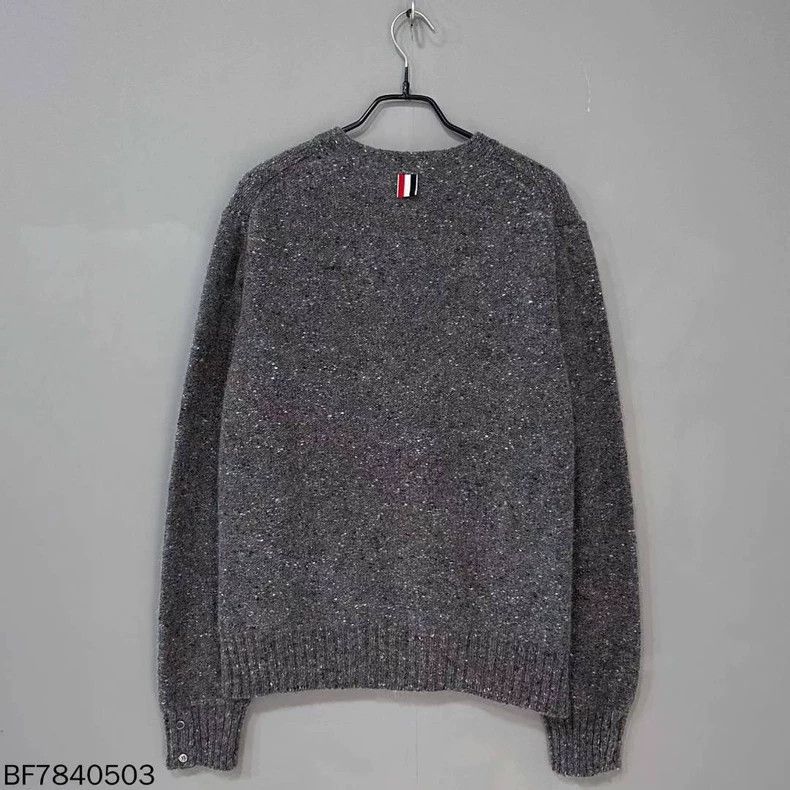 Thom Browne Thom Browne size3 Gray speckled old money cardigan Size US L / EU 52-54 / 3 - 3 Thumbnail