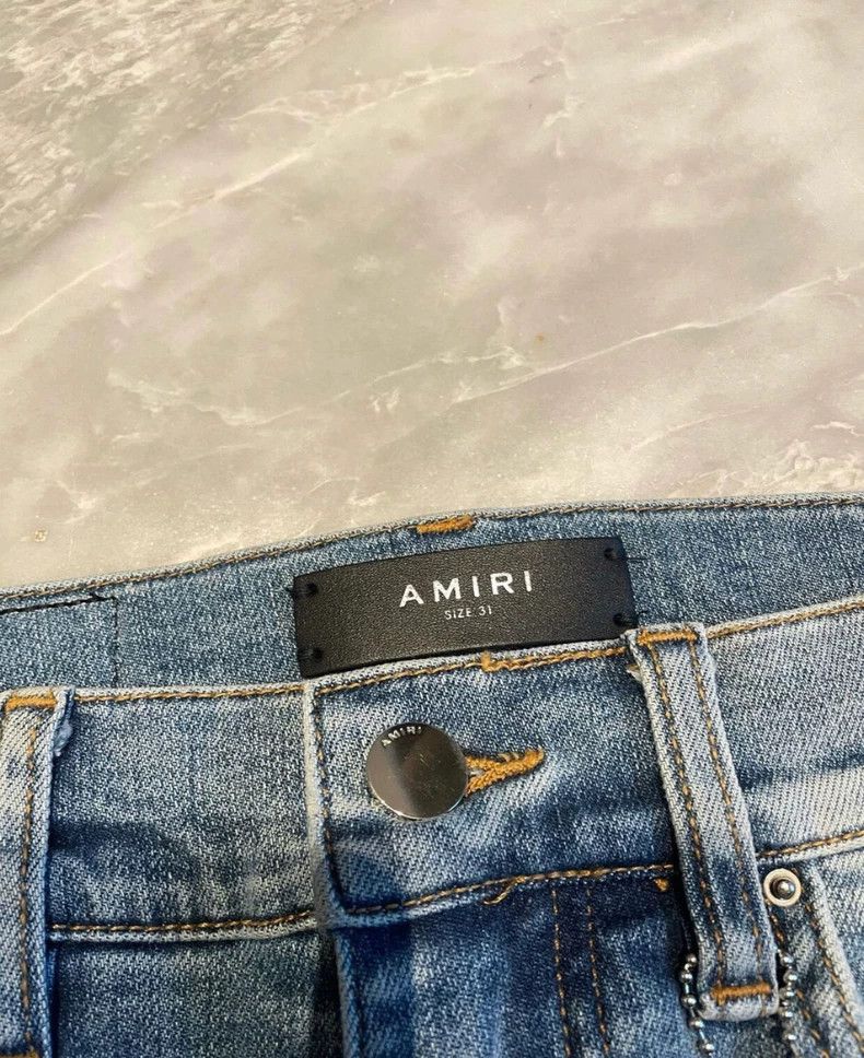 Amiri Amiri velvet art patched limited blue denim Size US 31 - 2 Thumbnail