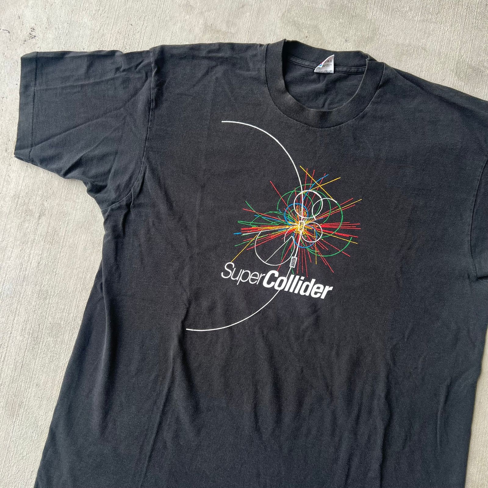 Vintage 90s supercollider black single stitch graphic shirt