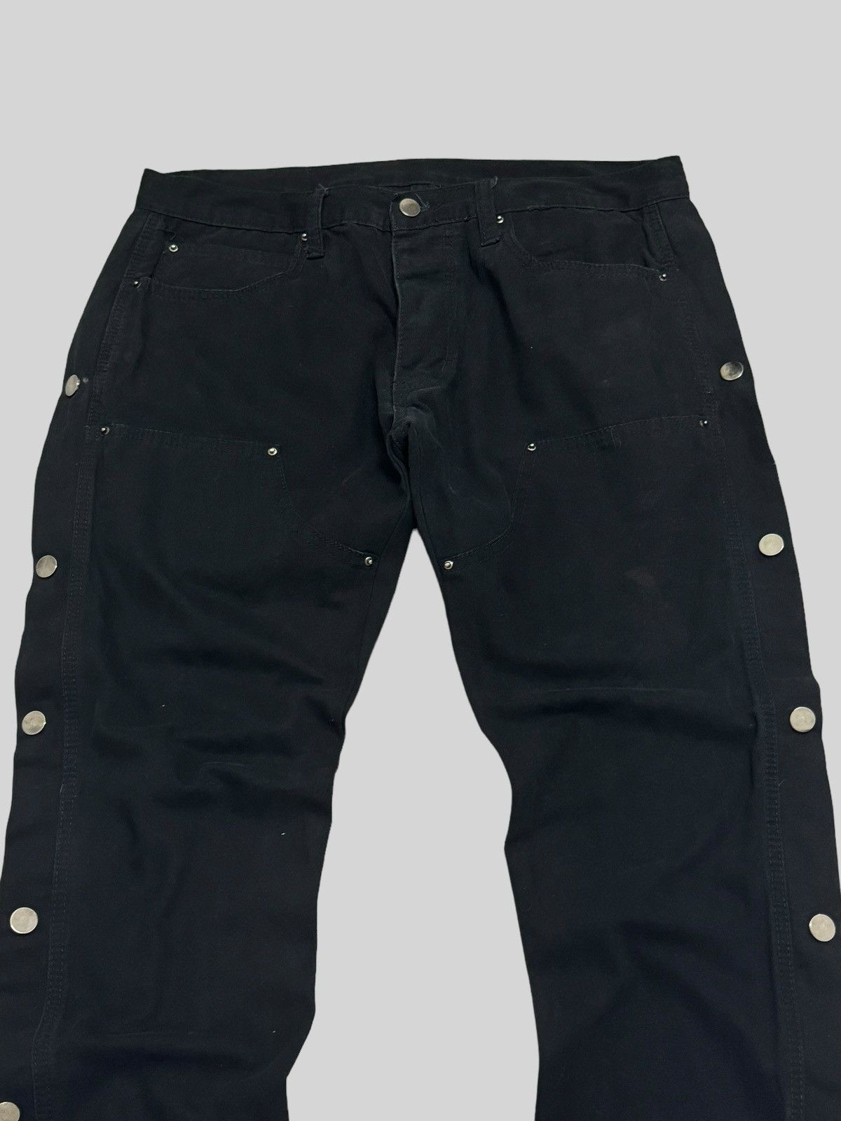 Hysteric Glamour × Japanese Brand Vintage MNML Double Knee Side Button Zipper Bondage Denim Size US 33 - 4 Thumbnail