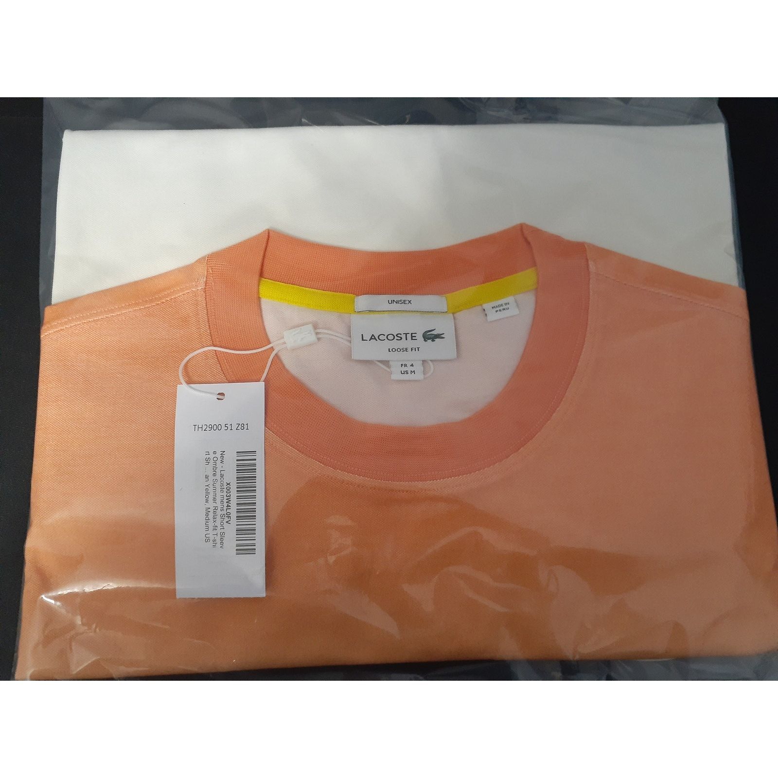 Lacoste Lacoste Ombre Summer Relax-fit T-Shirt Mandarin Orange M Size US M / EU 48-50 / 2 - 2 Thumbnail