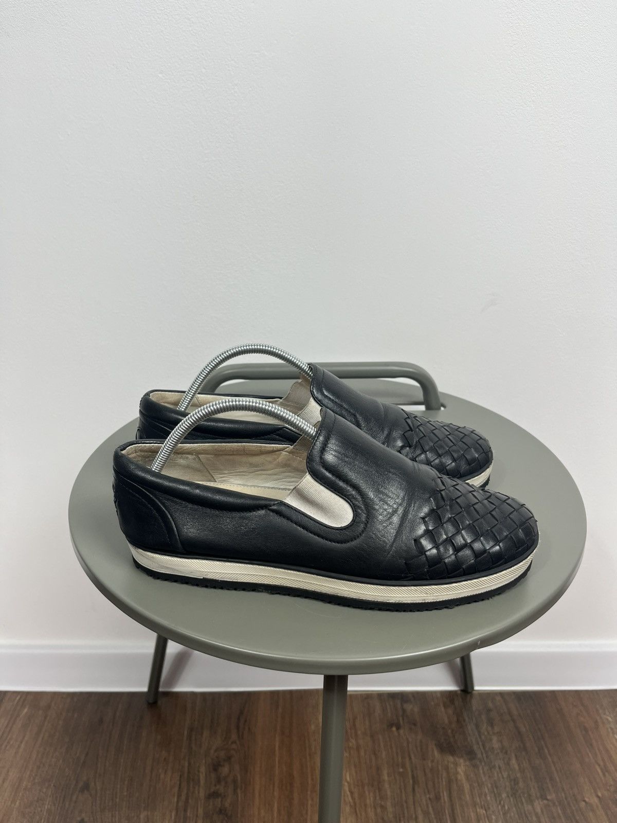 Bottega Veneta Bottega Veneta Black Woven Leather Slip-On Loafers Size 38.5 Size US 7.5 / IT 37.5 - 2 Thumbnail