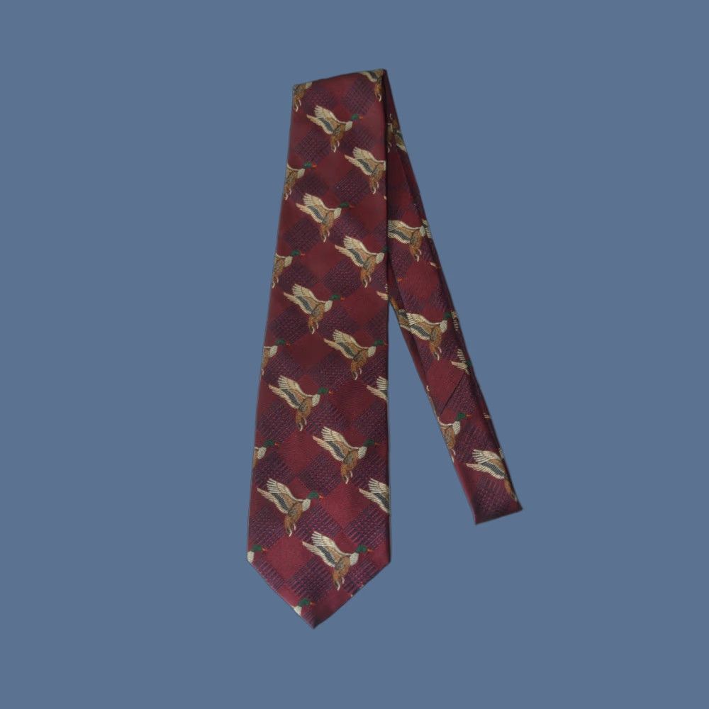 Jos. A. Bank Jos. A. Bank Duck Necktie Tie Premier Collection Extra Long Tie Men Red 100% Silk Adjustable Classic 57"-60" Size ONE SIZE - 1 Thumbnail