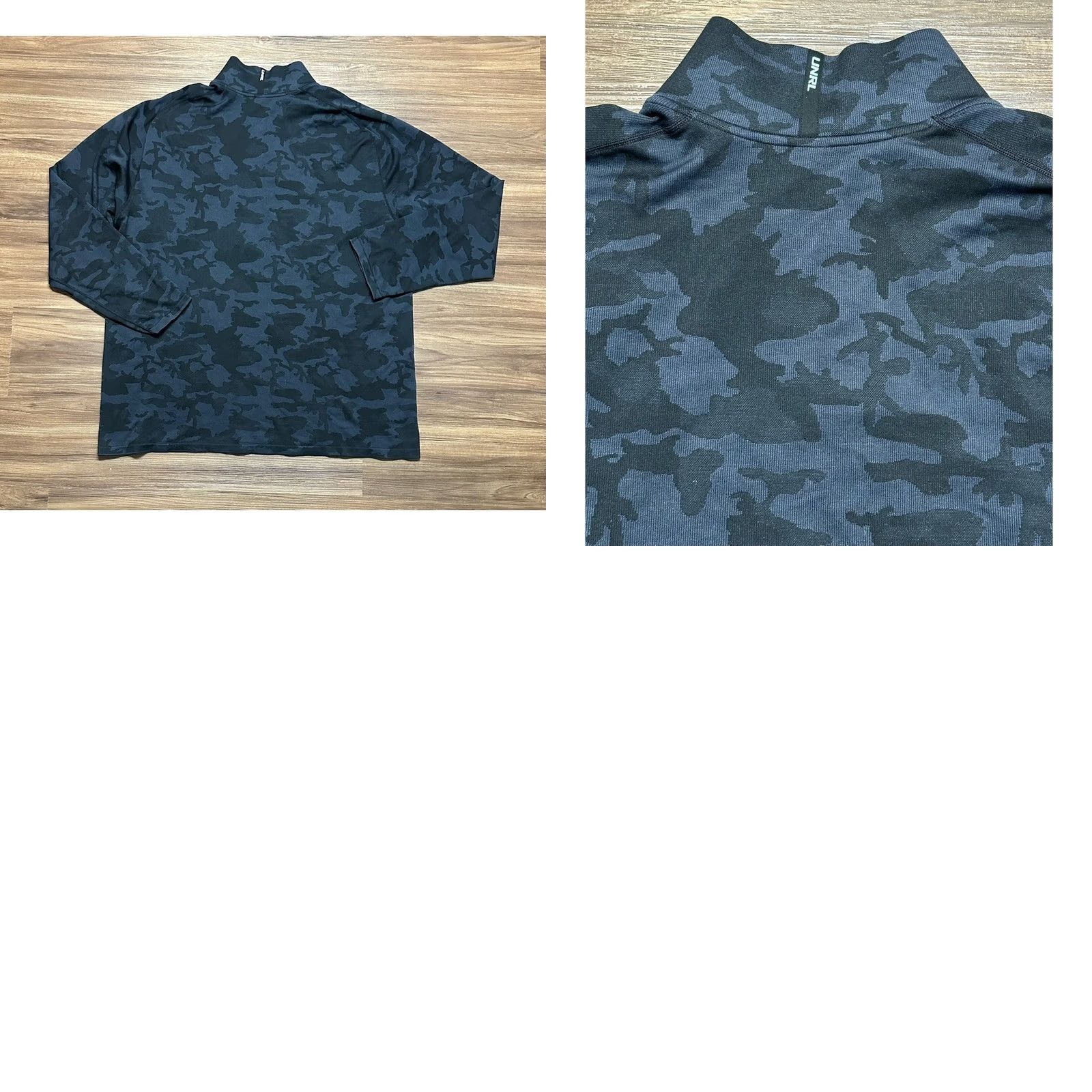 Vintage UNRL Golf Mens XL Gray Black Camo Rival Quarter Zip Pullover Mock Neck Long Sleeve Logo Activewear Pullover Size US XL / EU 56 / 4 - 8 Thumbnail