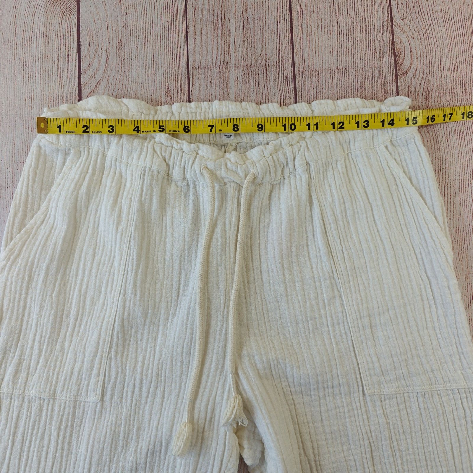 Madewell Madewell Lightestspun Ivory Beach Cover-Up Cropped Pants S Size 27" / US 4 / IT 40 - 7 Thumbnail