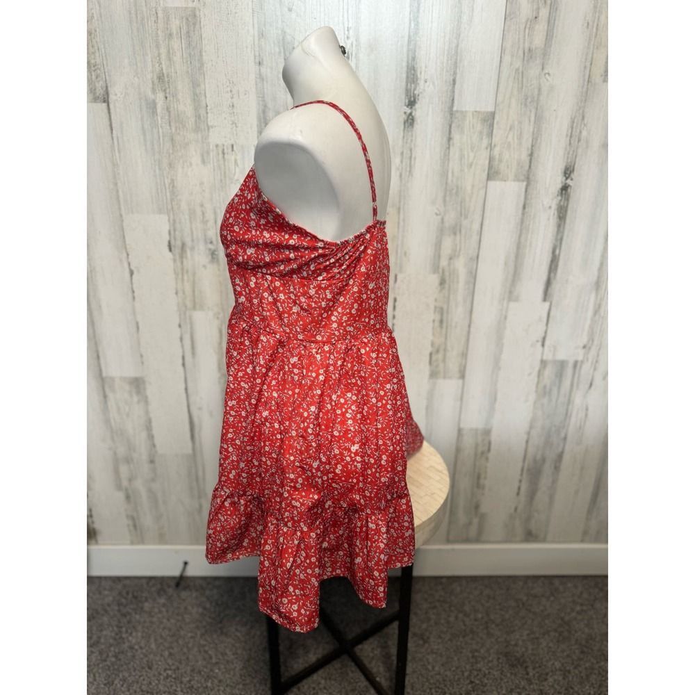 Other Red Floral Ruffle Mini Dress – Size Small – Cute Summer/Brun Size S / US 4 / IT 40 - 5 Thumbnail