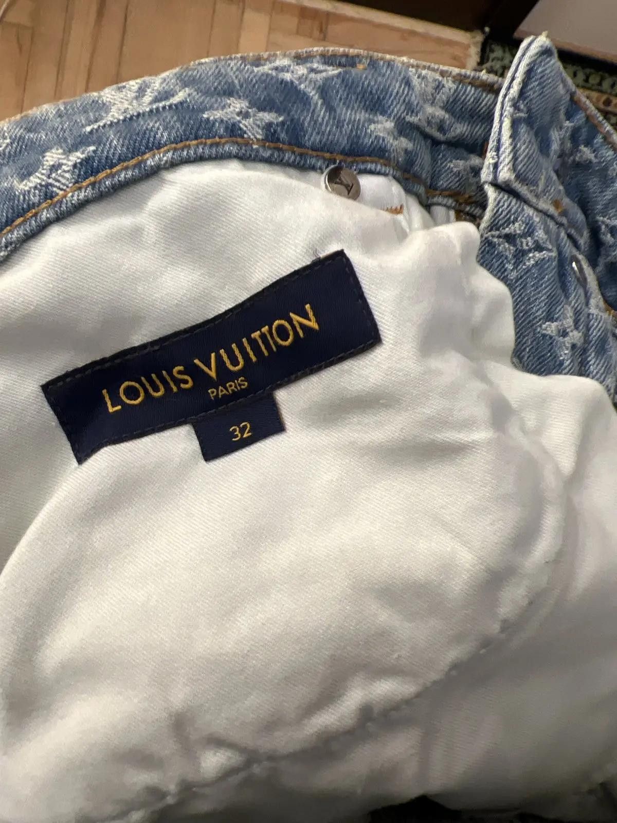 Louis Vuitton Virghil Abloh Graffiti Monogram Denim Jeans Size US 32 / EU 48 - 3 Thumbnail