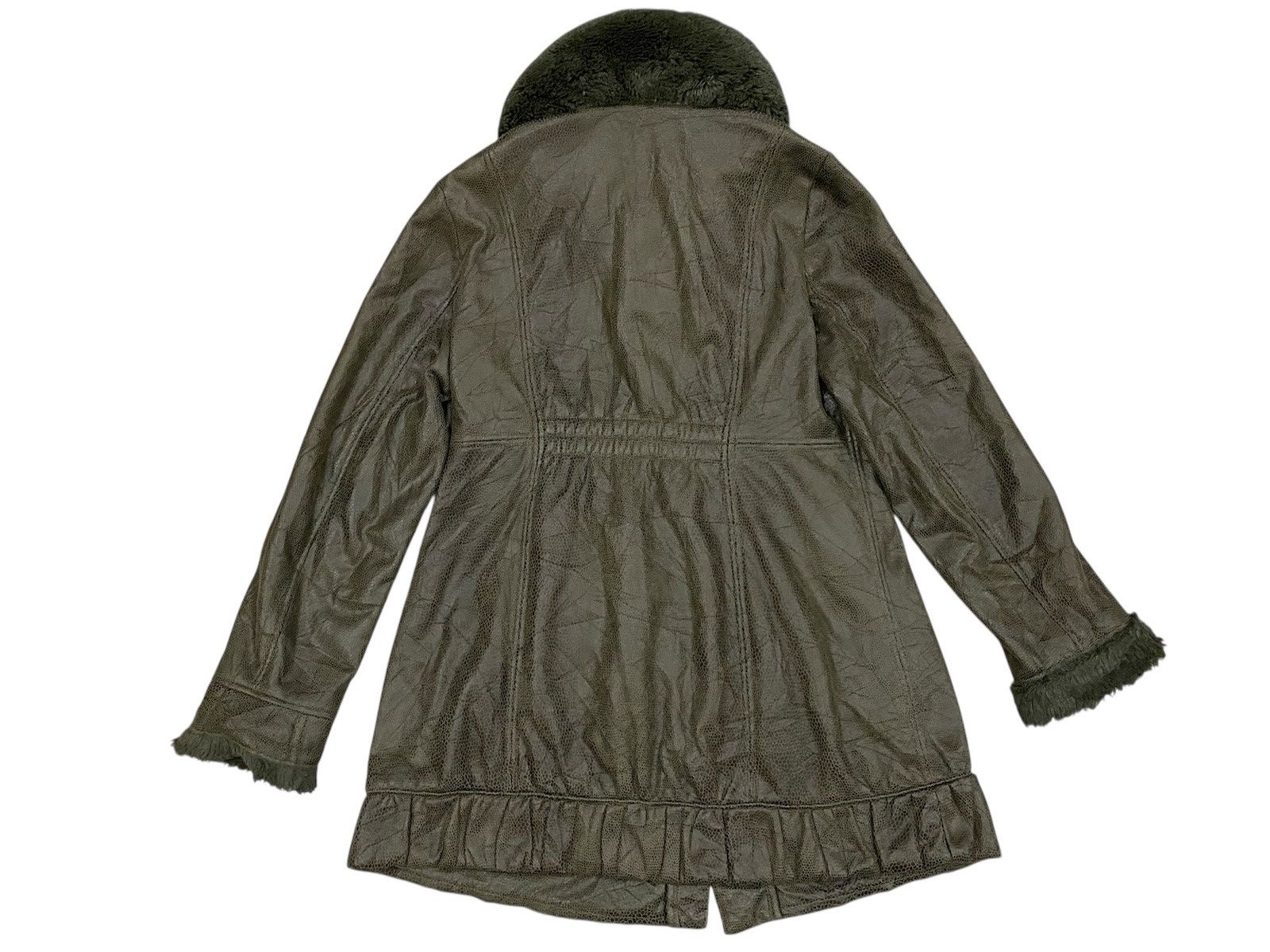Japanese Brand Arte Soie Olive Shearling Leather Jacket – Japanese Vintage Size M / US 6-8 / IT 42-44 - 2 Thumbnail