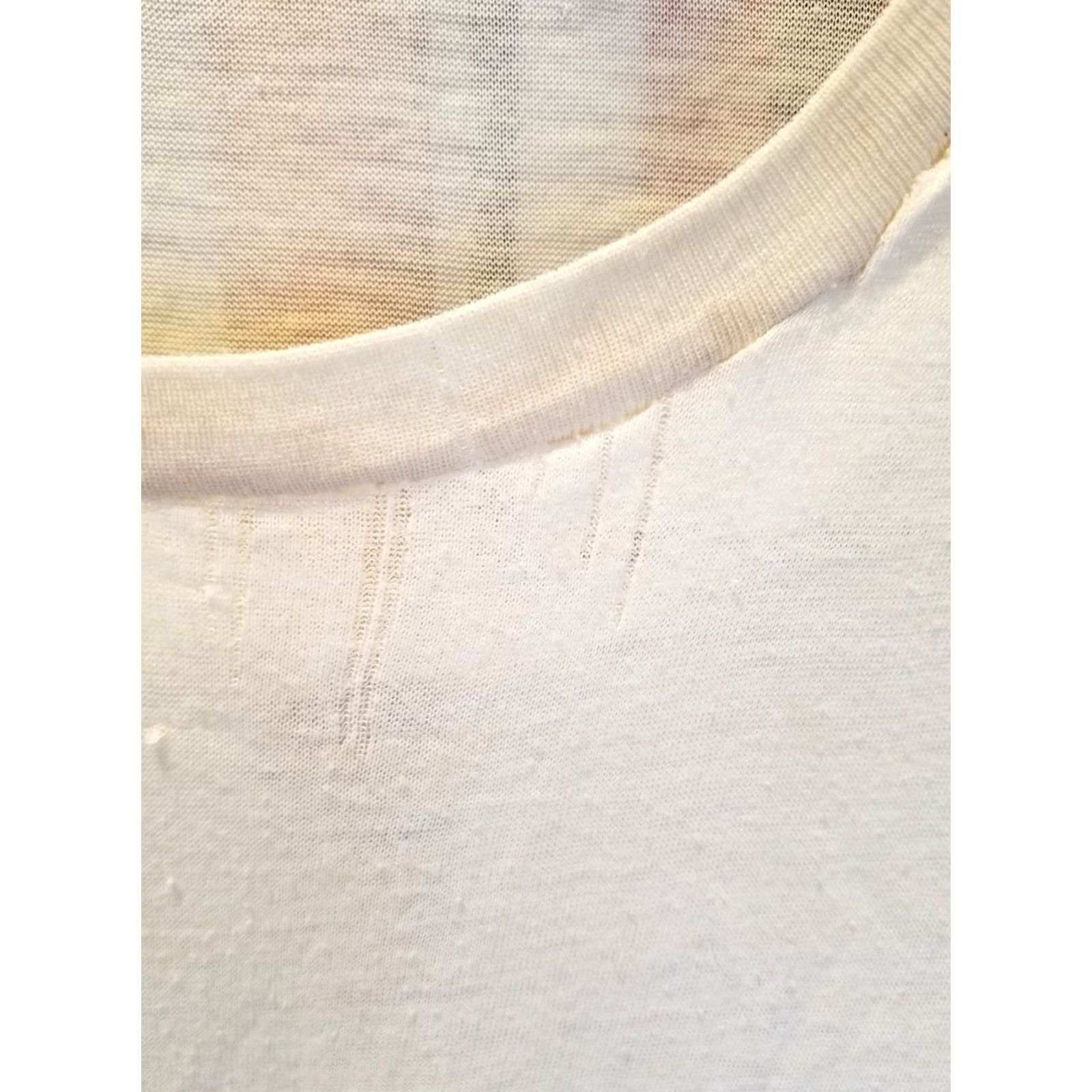 Vintage VINTAGE Unbranded WHITE Burn Out WIP SUPER PAPER THIN FADED T-SHIRT SZ M Shirt Mens Size US M / EU 48-50 / 2 - 3 Thumbnail