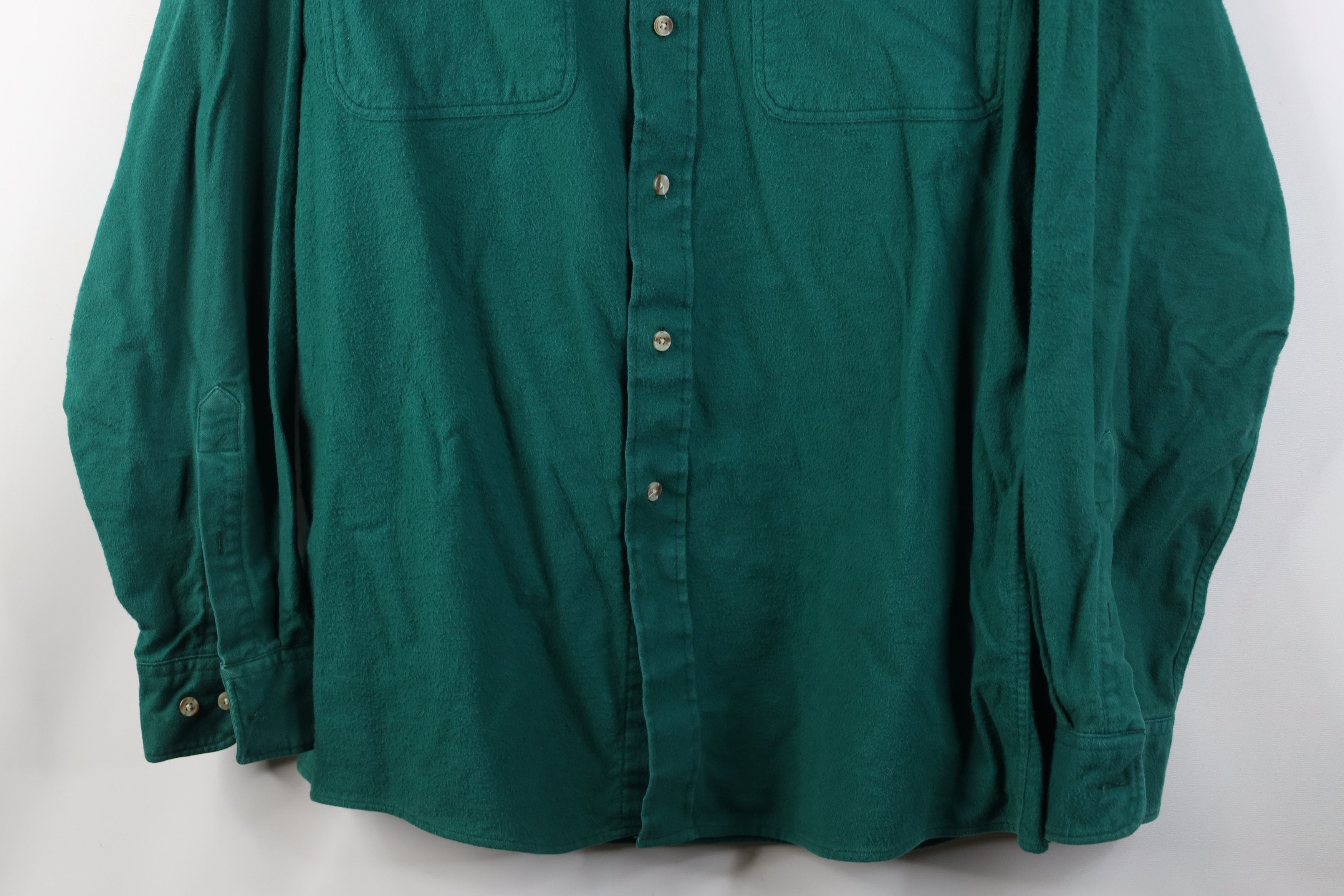Vintage Vintage 70s Streetwear Cloth Collared Button Shirt Green Size US L / EU 52-54 / 3 - 3 Thumbnail