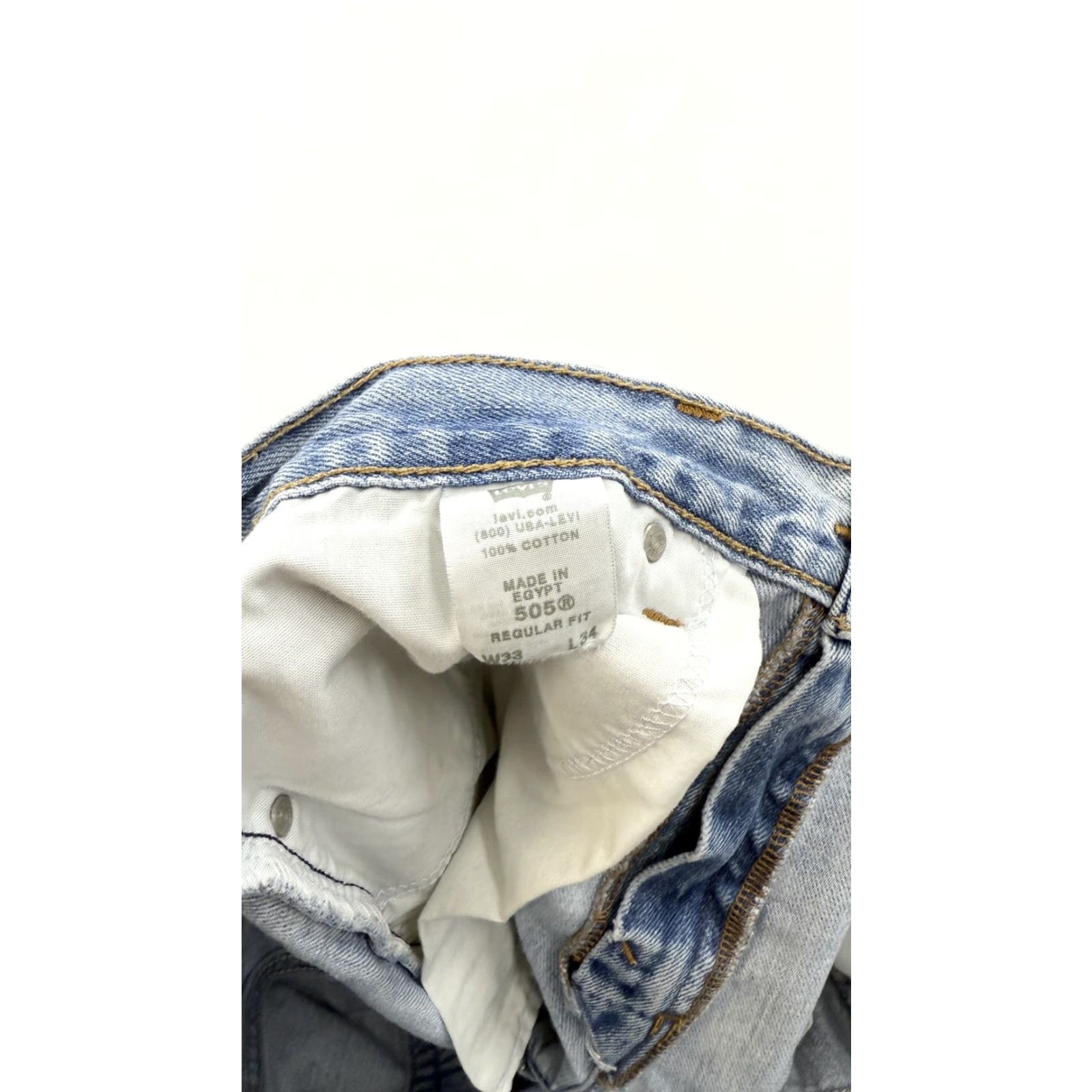 Levi's VINTAGE Levi's 505 Jeans Mens 33x34 Regular Fit Denim Pants Casual Distressed Blue Size US 33 - 6 Thumbnail