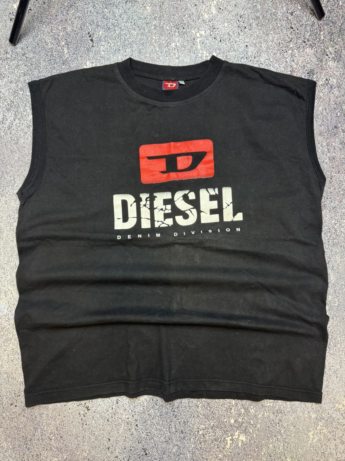 Diesel × Vintage 💥Y2K VINTAGE DIESEL BIG LOGO TANK TOP TEE ARCHIVE Size US XXL / EU 58 / 5 - 4 Thumbnail