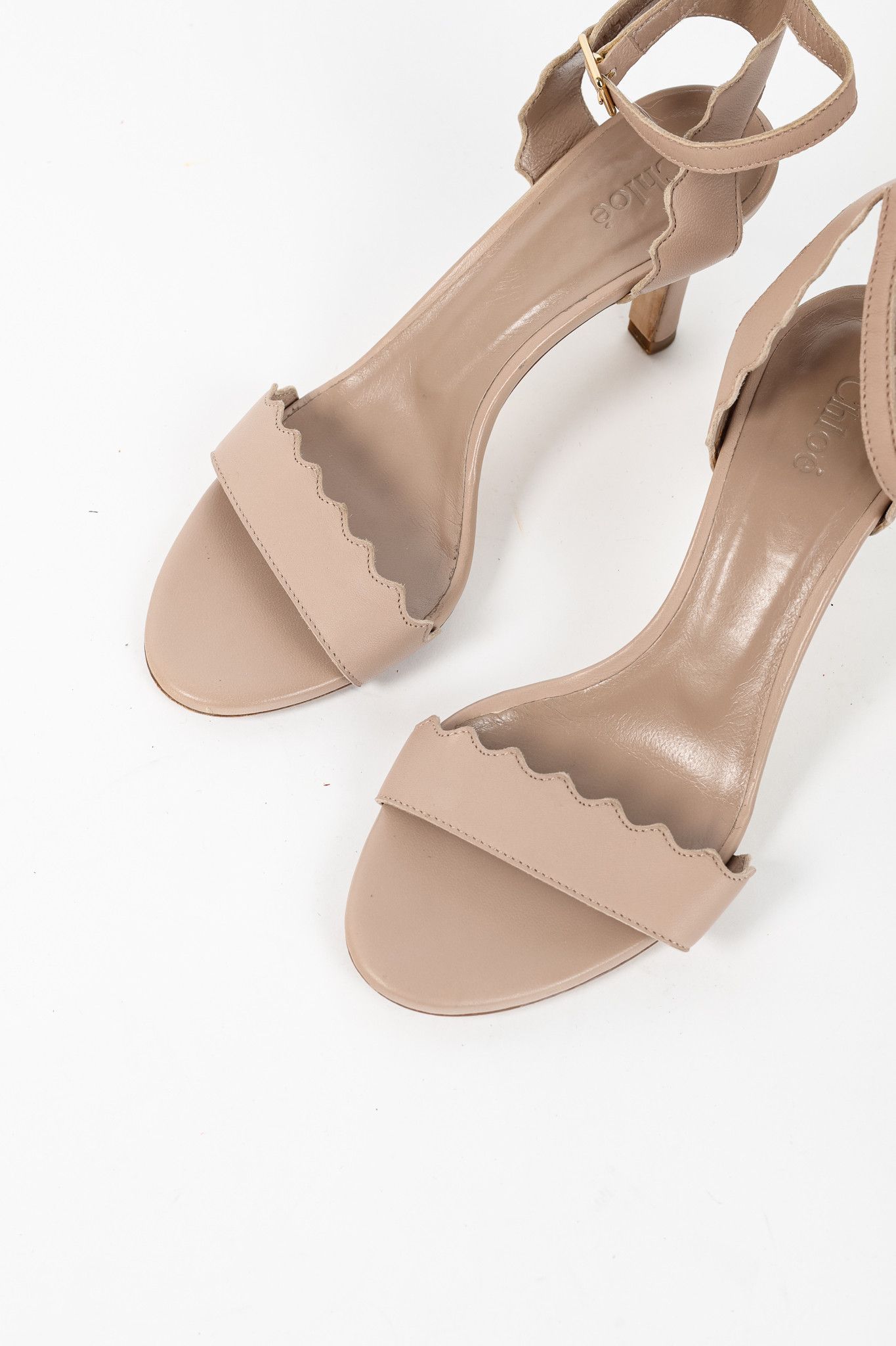 Chloe Chloe Lauren "Light Pastel" Nappa Leather Scalloped Sandals Size US 5.5 / IT 35.5 - 6 Thumbnail