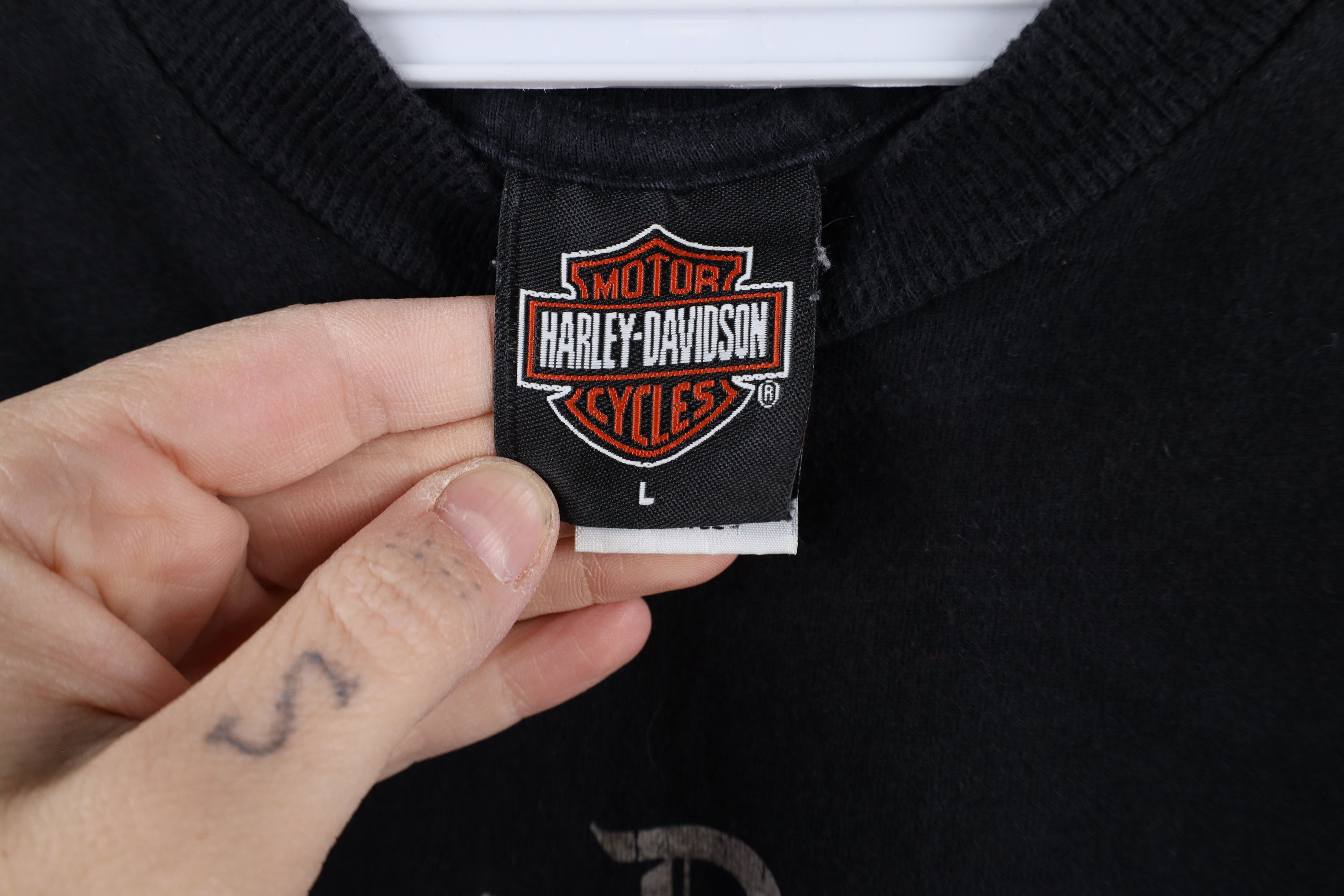 Harley Davidson × Vintage Vintage Y2K Harley Davidson Spell Old English T-Shirt USA Size US L / EU 52-54 / 3 - 7 Thumbnail