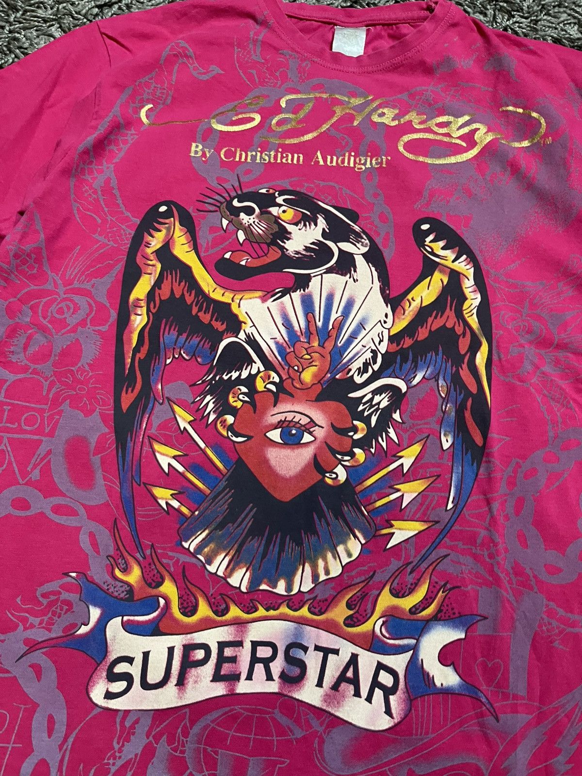 Ed Hardy ED HARDY VINTAGE Y2K CHRISTIAN AUDIGIER COTTON WOMENS SHIRT Size M / US 6-8 / IT 42-44 - 2 Thumbnail