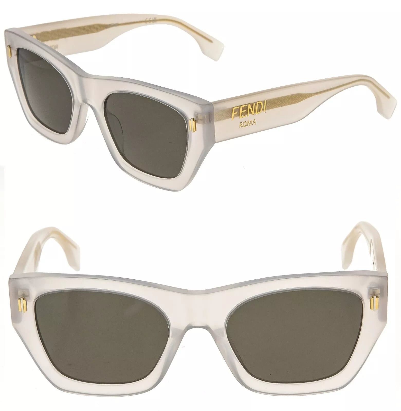Fendi FENDI ROMA 40100 White Pearl Fashion Sunglasses FE40100I Size ONE SIZE - 1 Thumbnail