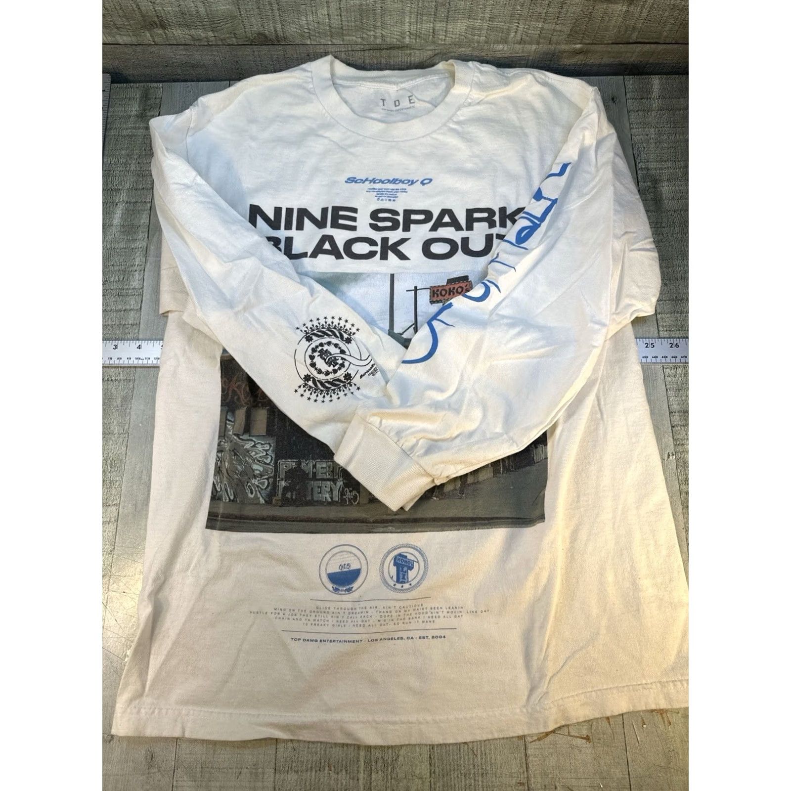Vintage Schoolboy Q Nine Spark Black Out Long Sleeve T-Shirt TDE Top Dawg Sz L Size US L / EU 52-54 / 3 - 2 Thumbnail