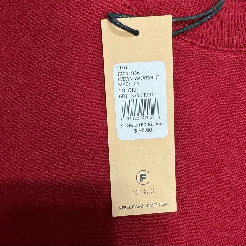 Rebecca Minkoff NWT New Rebecca Minkoff Evelyn Cotton Red Sweatshirt Size X Size XS / US 0-2 / IT 36-38 - 7 Thumbnail