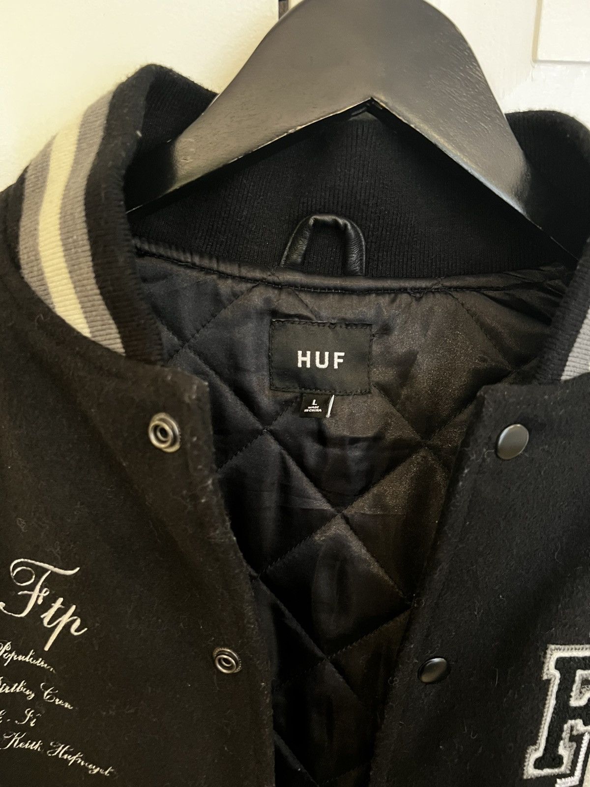 Fuck The Population × Huf FTP HUF Varsity Jacket Black/White Size US S / EU 44-46 / 1 - 6 Thumbnail