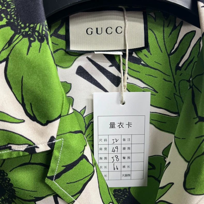 Gucci Gucci Green floral printed pattern logo short-sleeved shirt Size US XL / EU 56 / 4 - 3 Thumbnail
