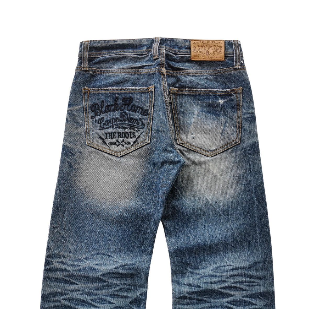 Self Edge Black Flame The Roots Selvedge Denim Jeans Size US 32 / EU 48 - 3 Thumbnail