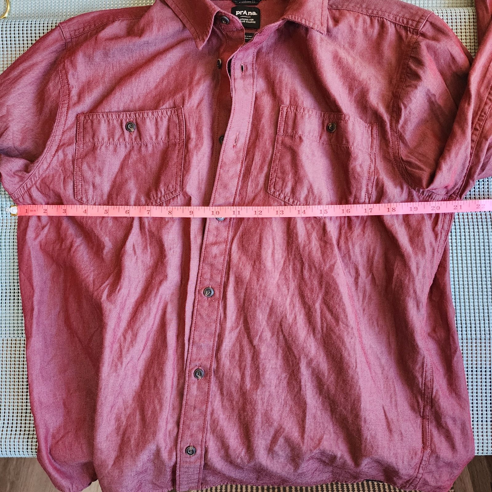 Prana prAna Red Long Sleeve Shirt Men's Medium Size US M / EU 48-50 / 2 - 8 Thumbnail