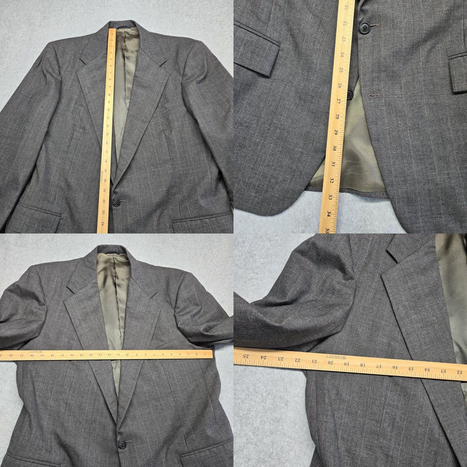 Polo Ralph Lauren Vintage Polo Ralph Lauren 42R Gray Stripe Wool Blazer Made USA Mens Sport Coat Shirt Jacket? Size US XL / EU 56 / 4 - 8 Thumbnail