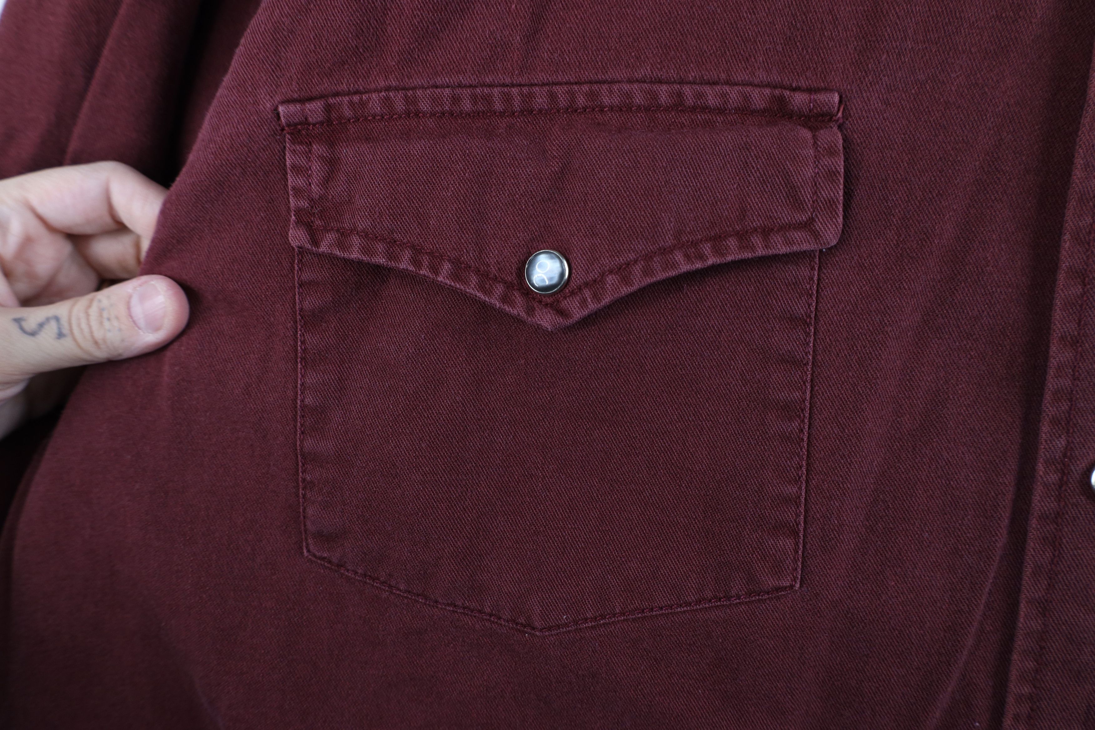 Gap Vintage 90s Gap Western Cowboy Snap Button Shirt Red Cotton Size US XL / EU 56 / 4 - 4 Thumbnail