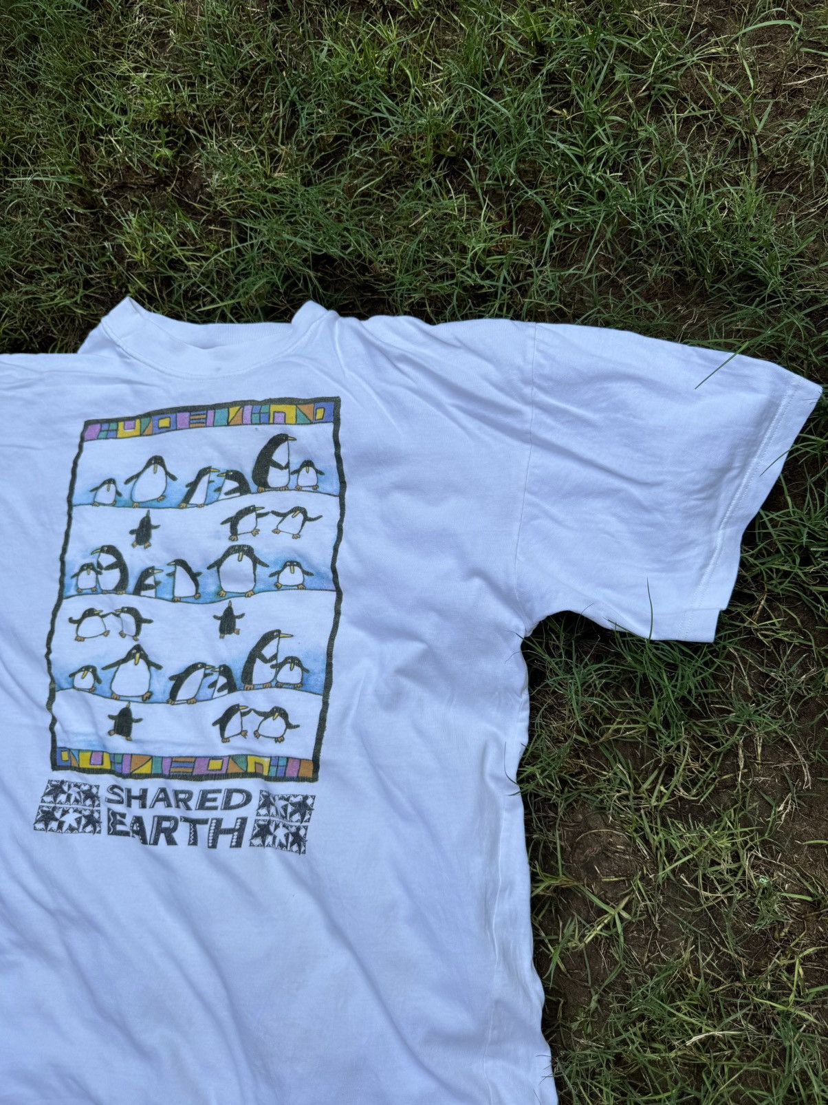 Fruit Of The Loom Vintage 1990s Shared Earth Puffin Bird Wildlife Size US XL / EU 56 / 4 - 4 Thumbnail