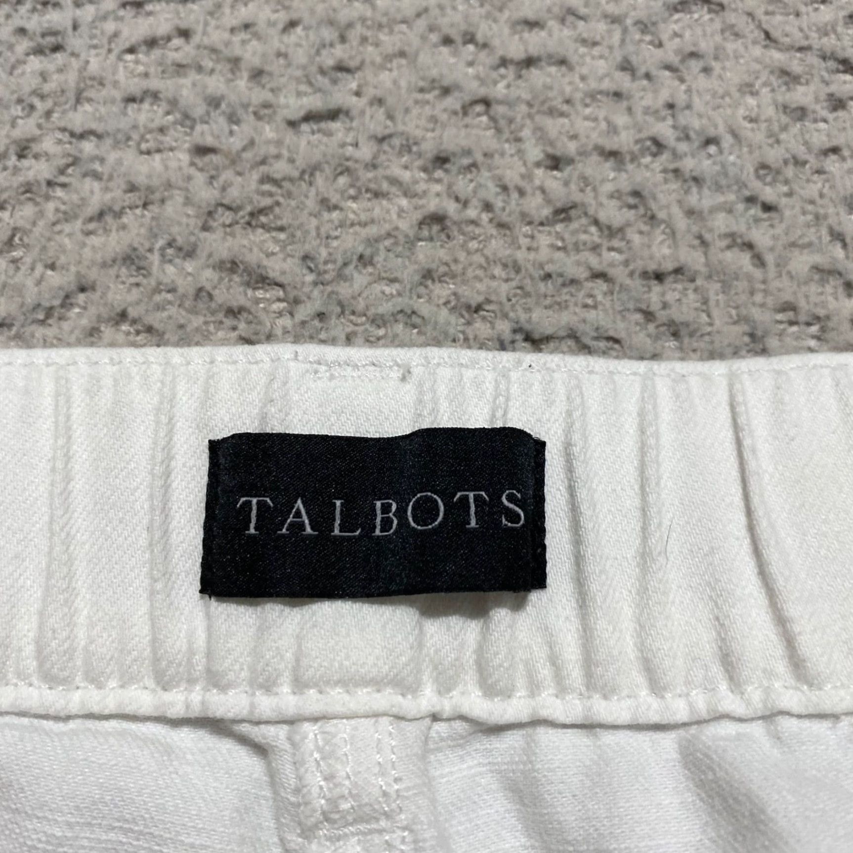 Talbots Talbots Womens Pants 8 White Cargo Straight High Rise Elastic Waist Regular Size 30" / US 8 / IT 44 - 3 Thumbnail