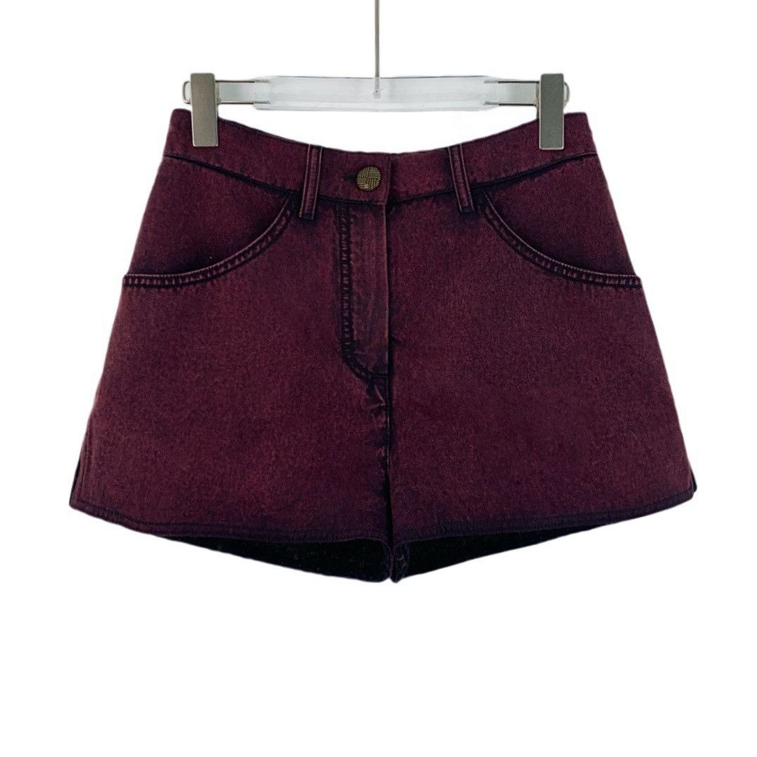 Chanel Chanel Dusty Purple Cotton Denim Casual Shorts K26WX Size 25" / US 0 / IT 36 - 1 Thumbnail