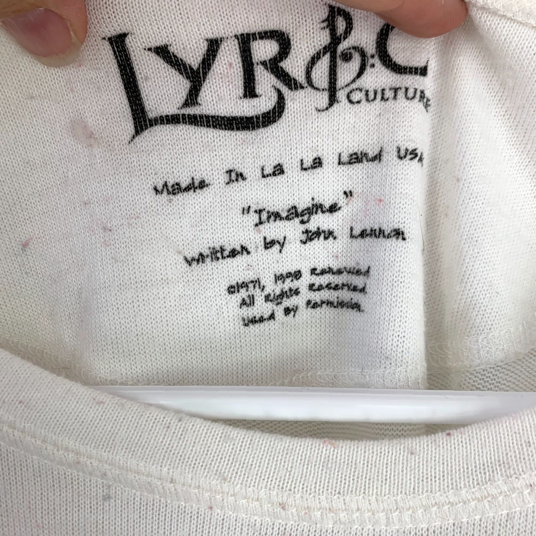 Vintage Lyric Culture Imagine John Lennon Top Shirt Chest 41" XS Size XS / US 0-2 / IT 36-38 - 4 Thumbnail