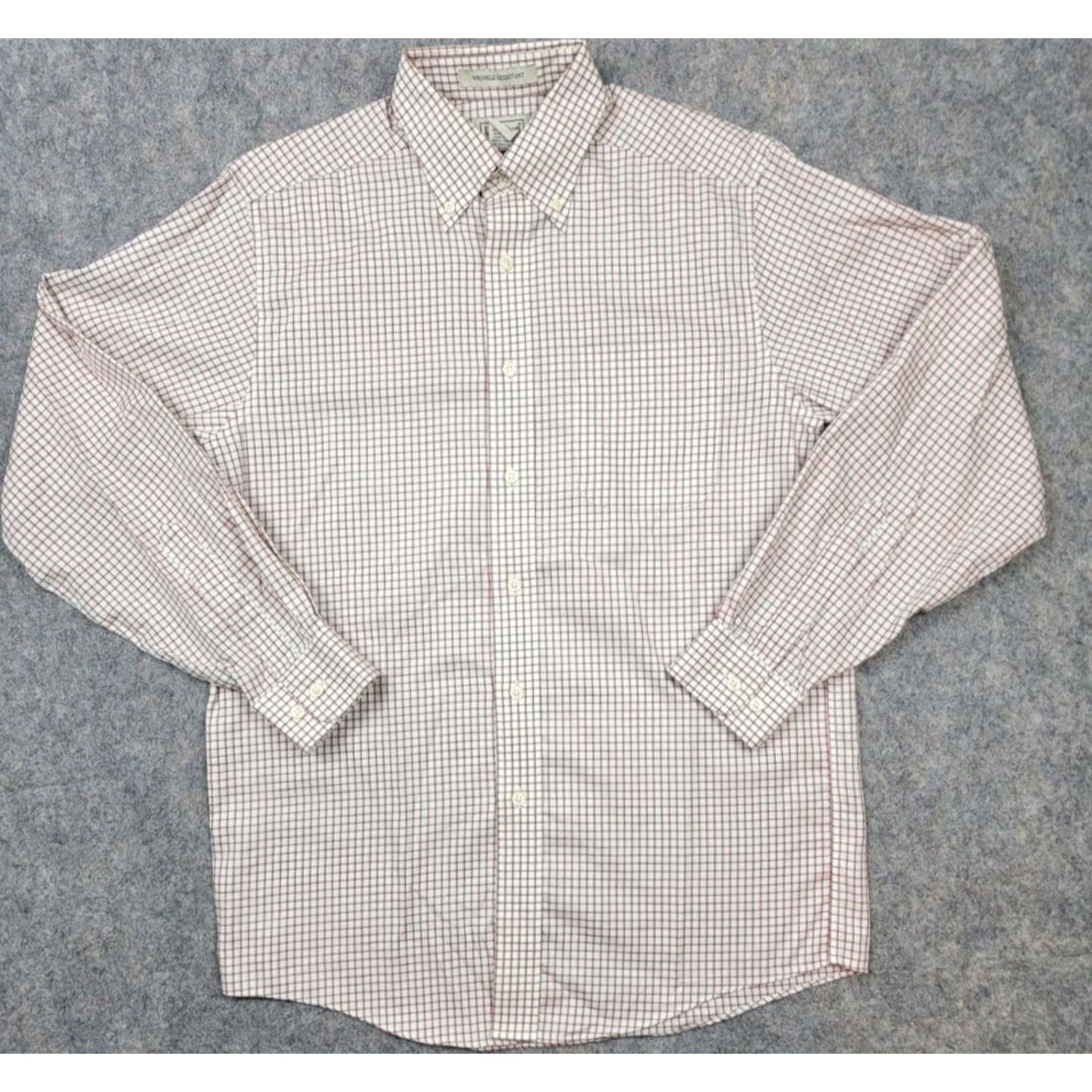 Vintage L.L. Bean Shirt Mens Small White Red Check Long Sleeve Wrinkle Resistant Button-Up Collared Shirt Mens Regular Red Check Vintage: No Size US S / EU 44-46 / 1 - 2 Thumbnail
