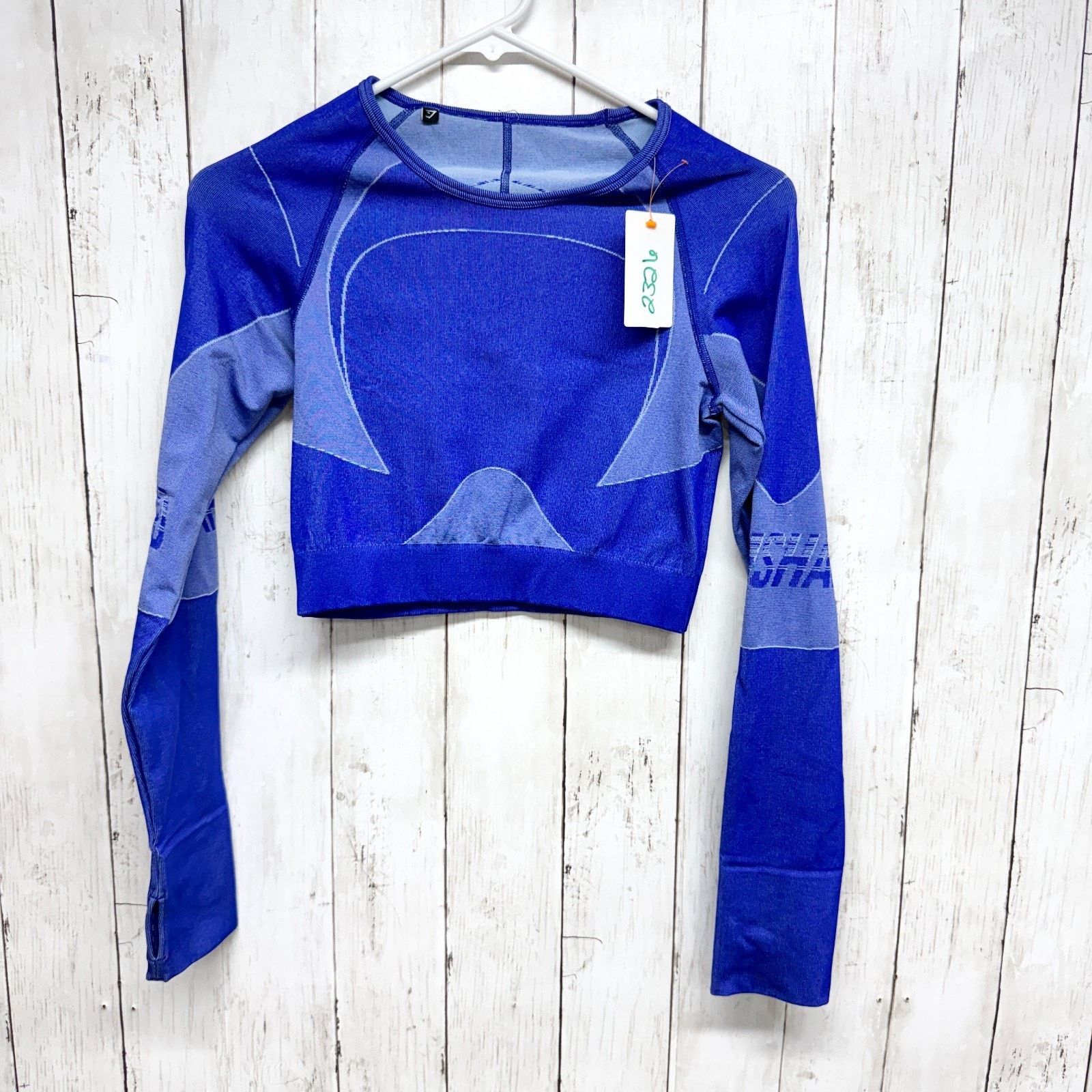 Gymshark Gymshark Top XS Turbo Seamless Crop Top Blue Compression Size XS / US 0-2 / IT 36-38 - 1 Thumbnail