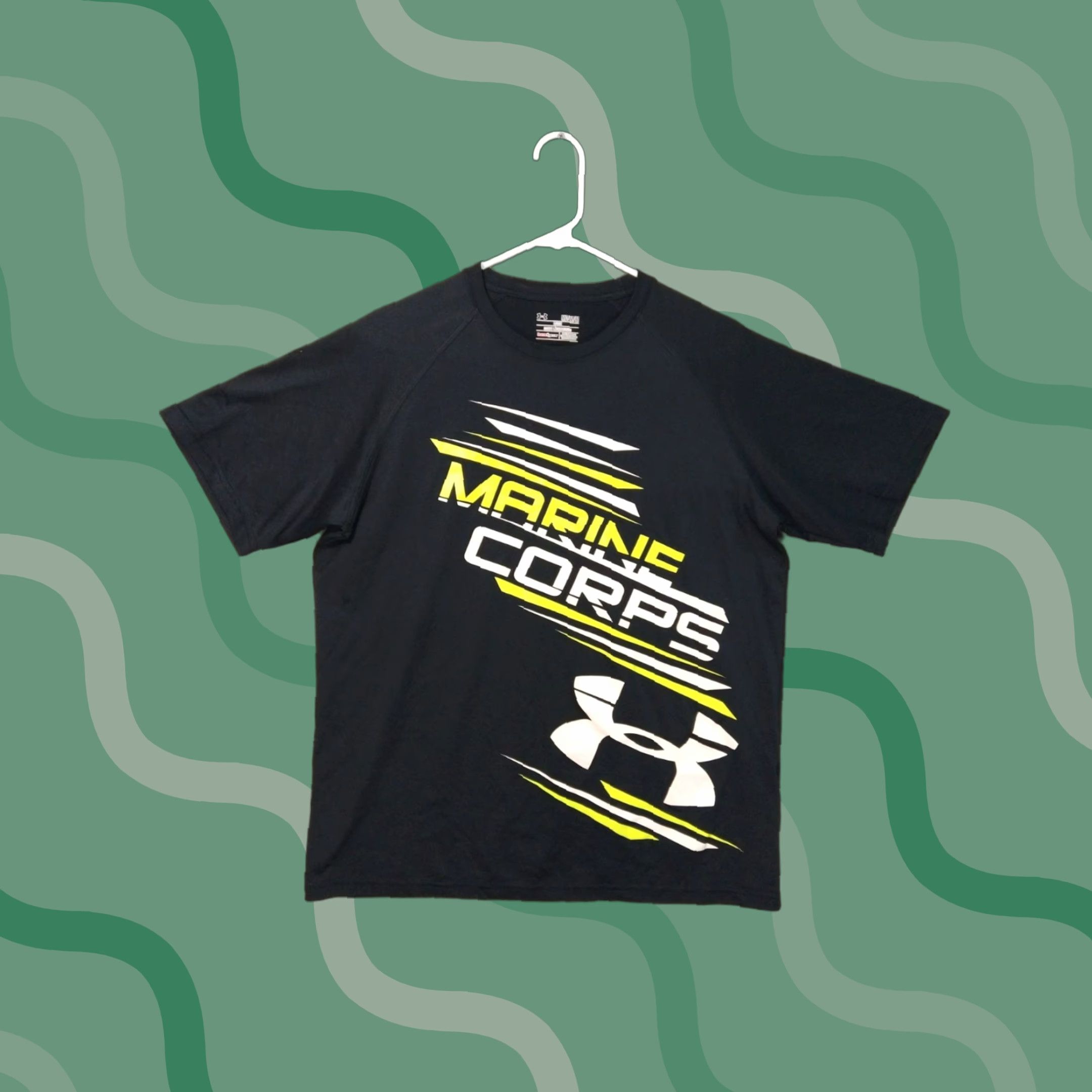 Under Armour Under Armour HeatGear Shirt Mens M Black Marine Corps Short Sleeve Crew Neck T-Shirt Size US M / EU 48-50 / 2 - 1 Thumbnail
