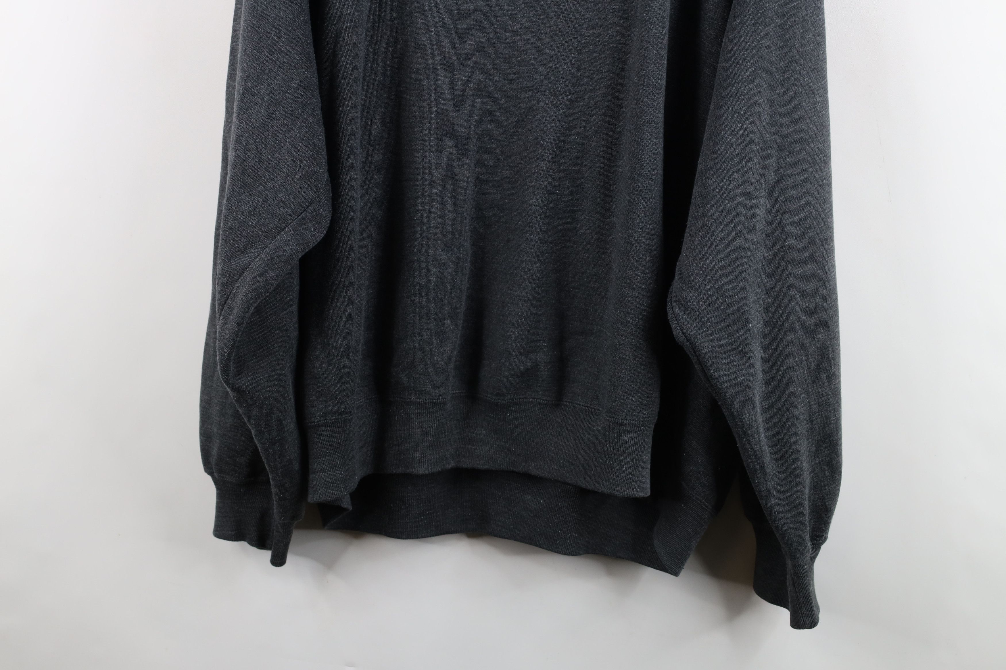 Vintage Vintage 90s Streetwear Blank Hoodie Sweatshirt Charcoal Gray Size US XXL / EU 58 / 5 - 14 Thumbnail